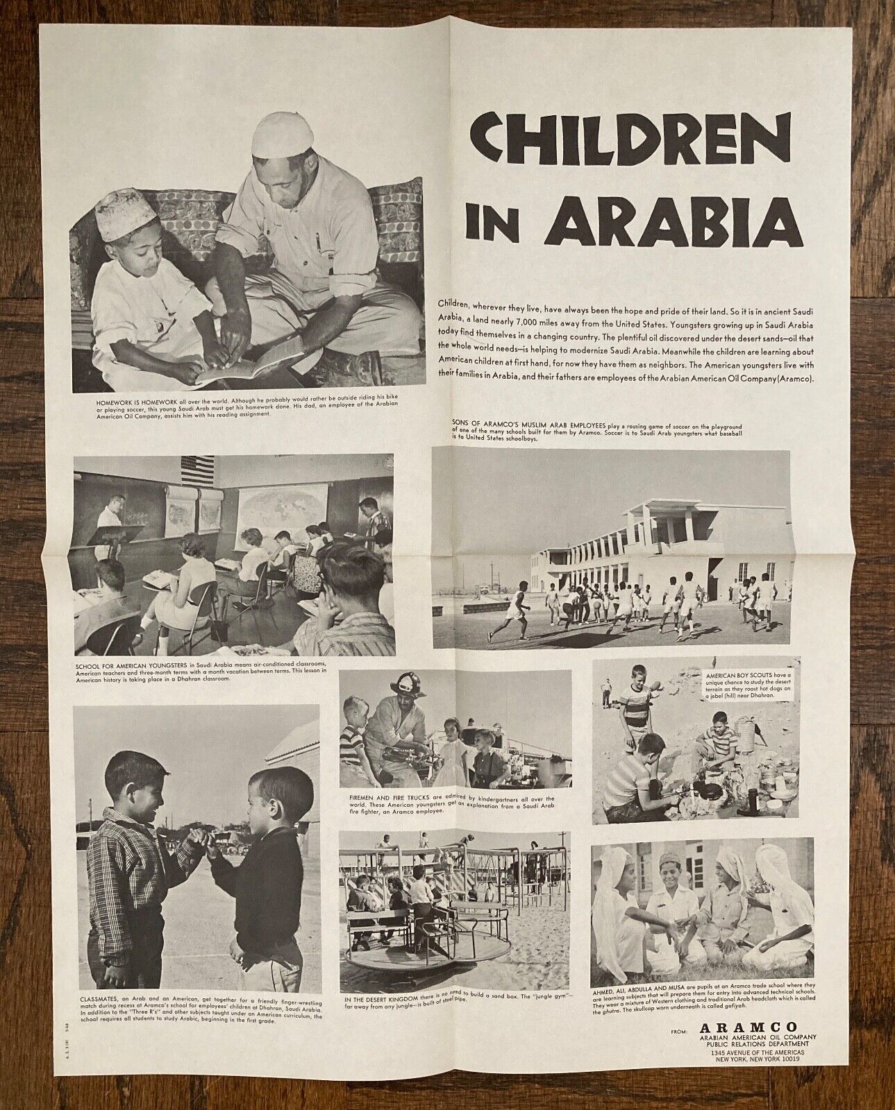Vintage 1968 Saudi Arabia Aramco Poster: Children in Arabia 17\