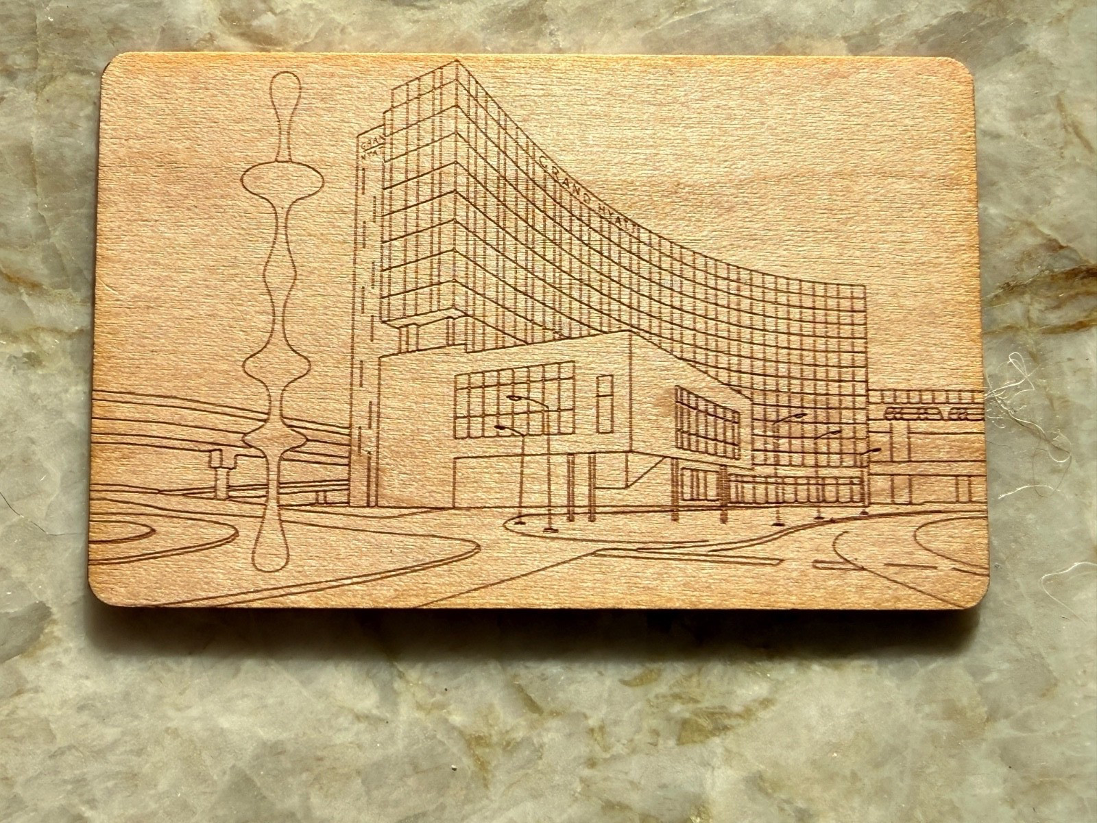 Grand Hyatt At SFO  Hotel Key Card  Wood Design