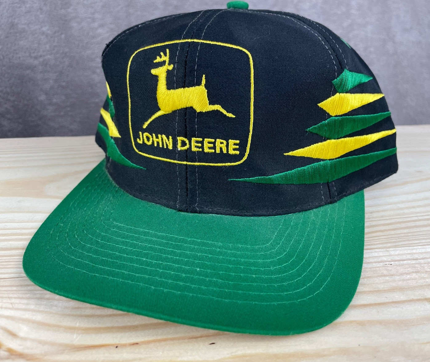 VTG John Deere Chad Little Logo Athletic #97 Snapback Hat Cap Nascar Racing NOS