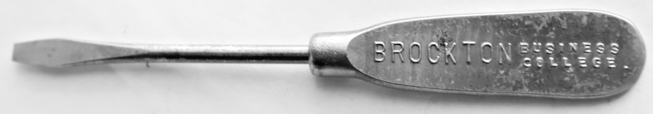 Brockton Business College (Brockton, Mass.) Embossed Advertising Screwdriver MTT