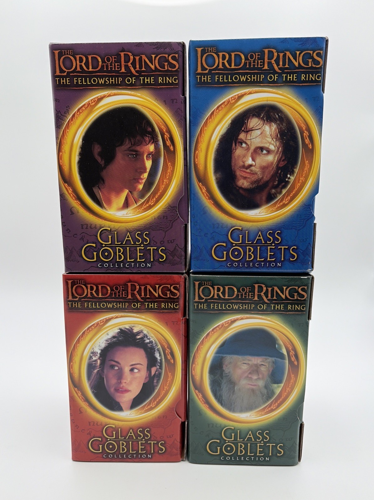 VINTAGE 2001 Lord of the Rings Glass Goblet Complete Set Burger King