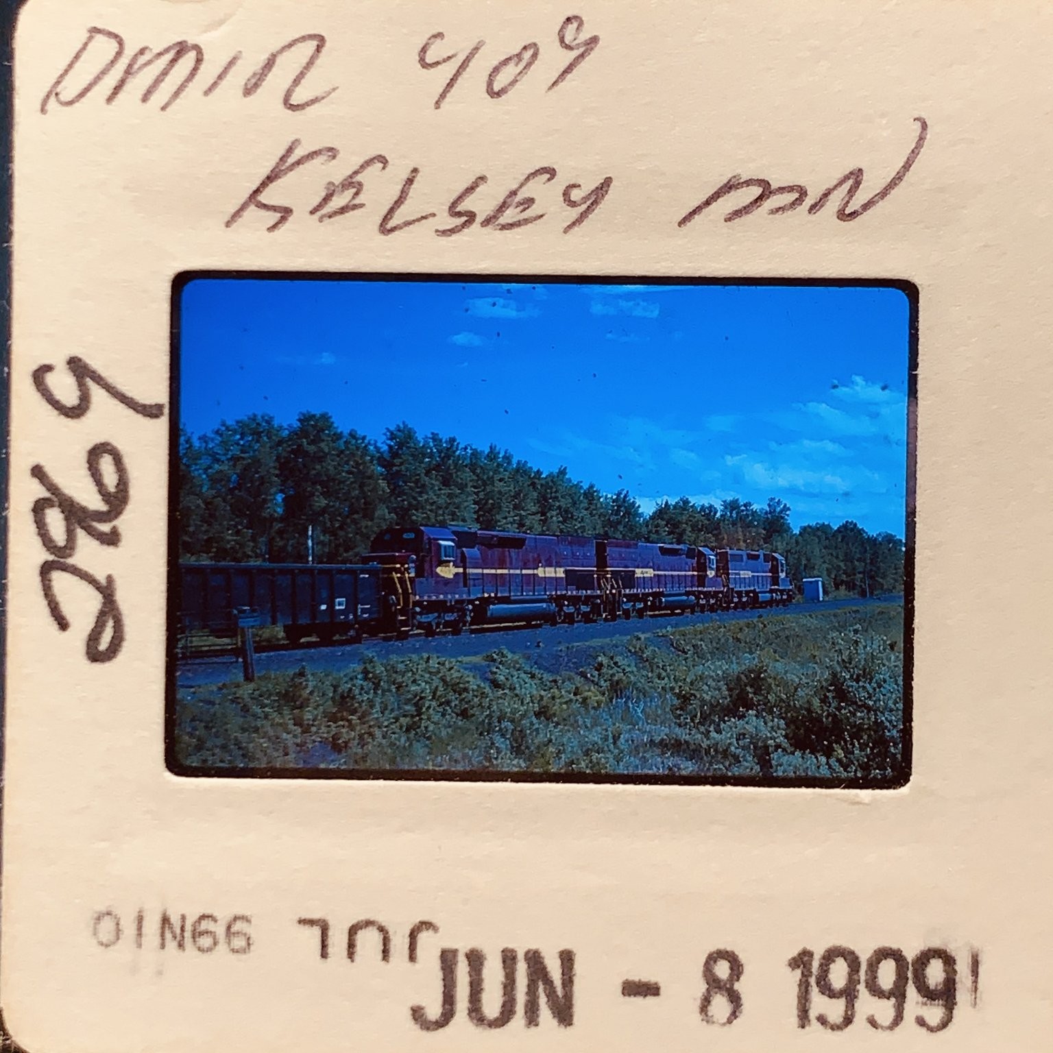 DMIR 409 Train Kelsey MN 1999 35mm Slide Duluth Missabe Iron Range Railroad