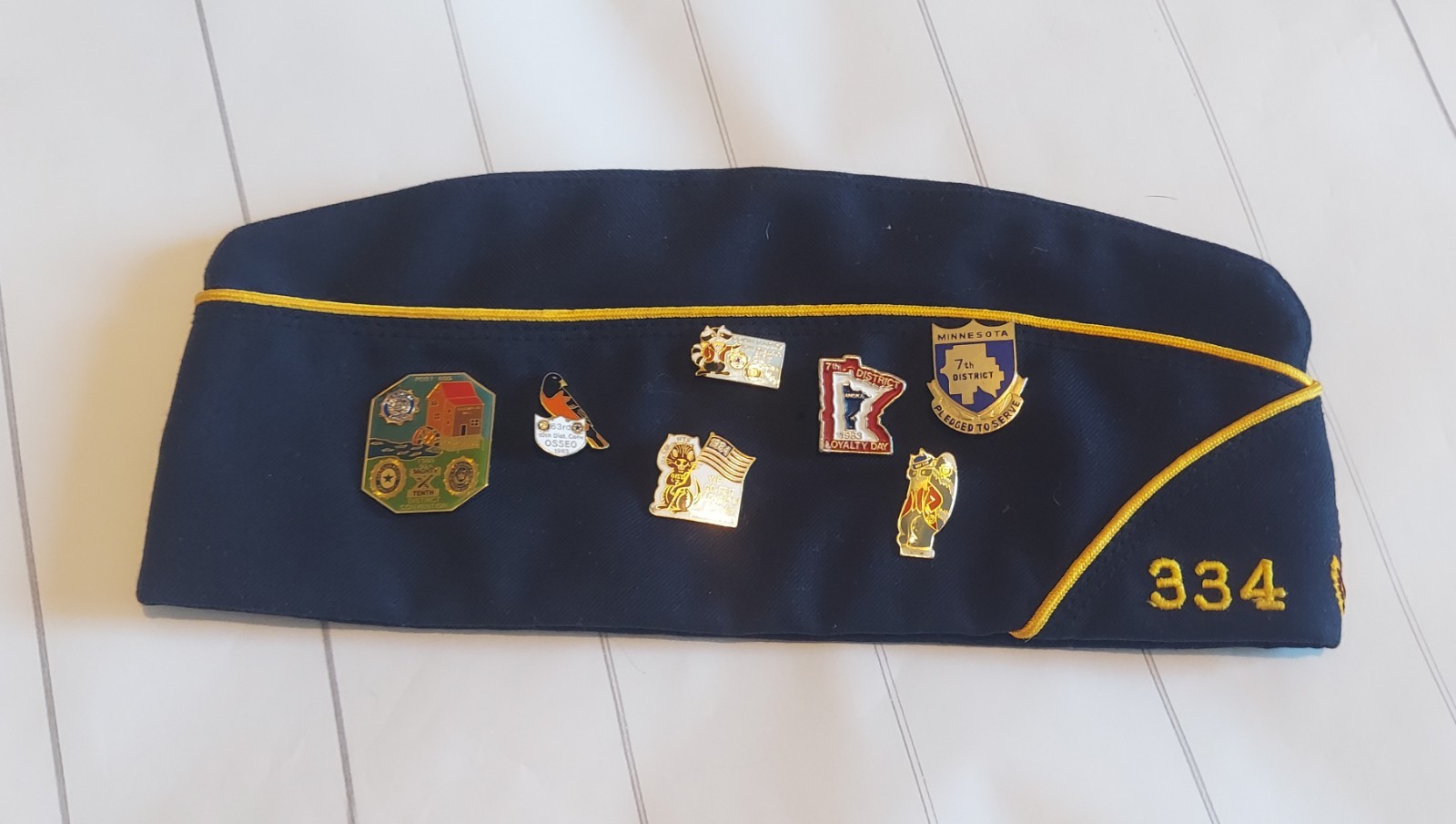 Vintage American Legion Cap Minnesota Post 334 Garrison Hat w/ 7 Collectible Pin
