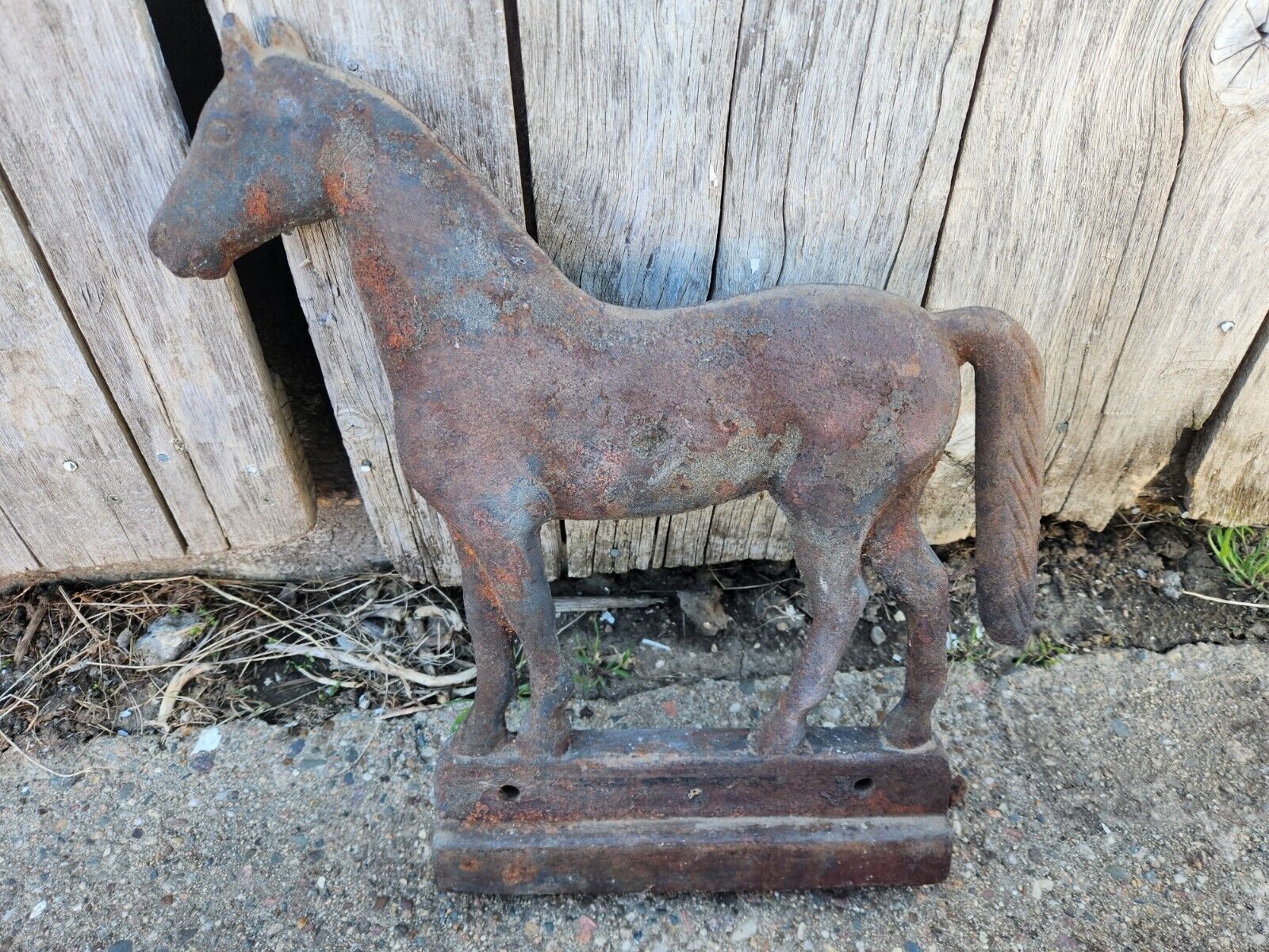 antique horse windmill weight