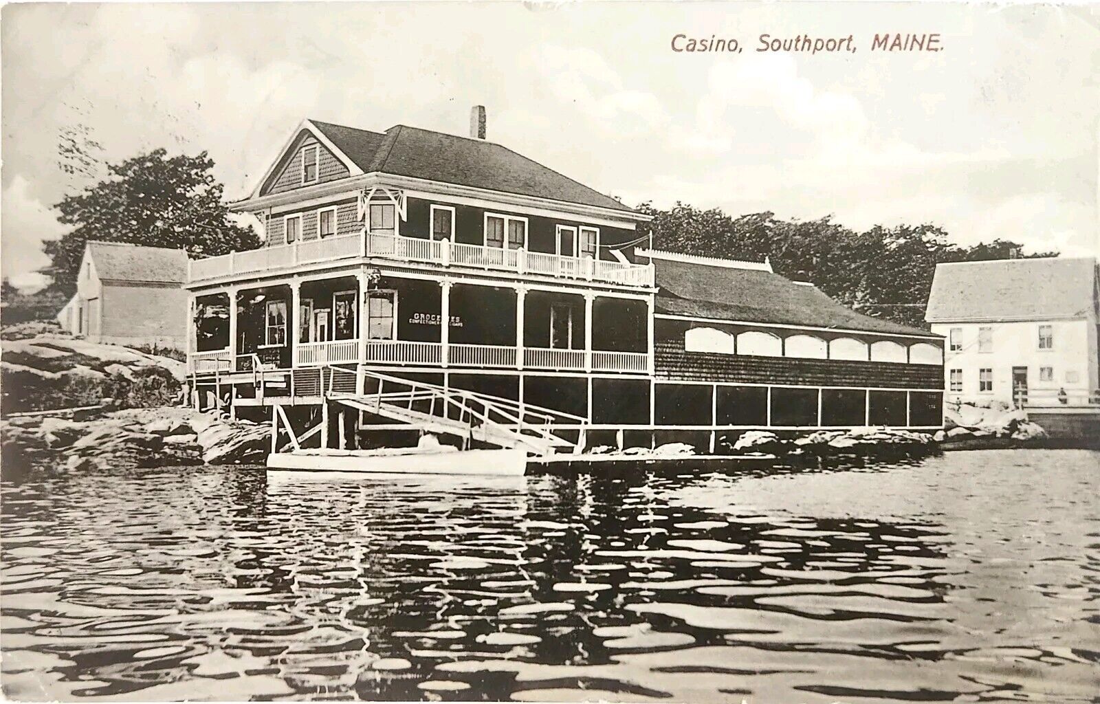 Postcard Southport Maine Casino On The Water A3 Vintage