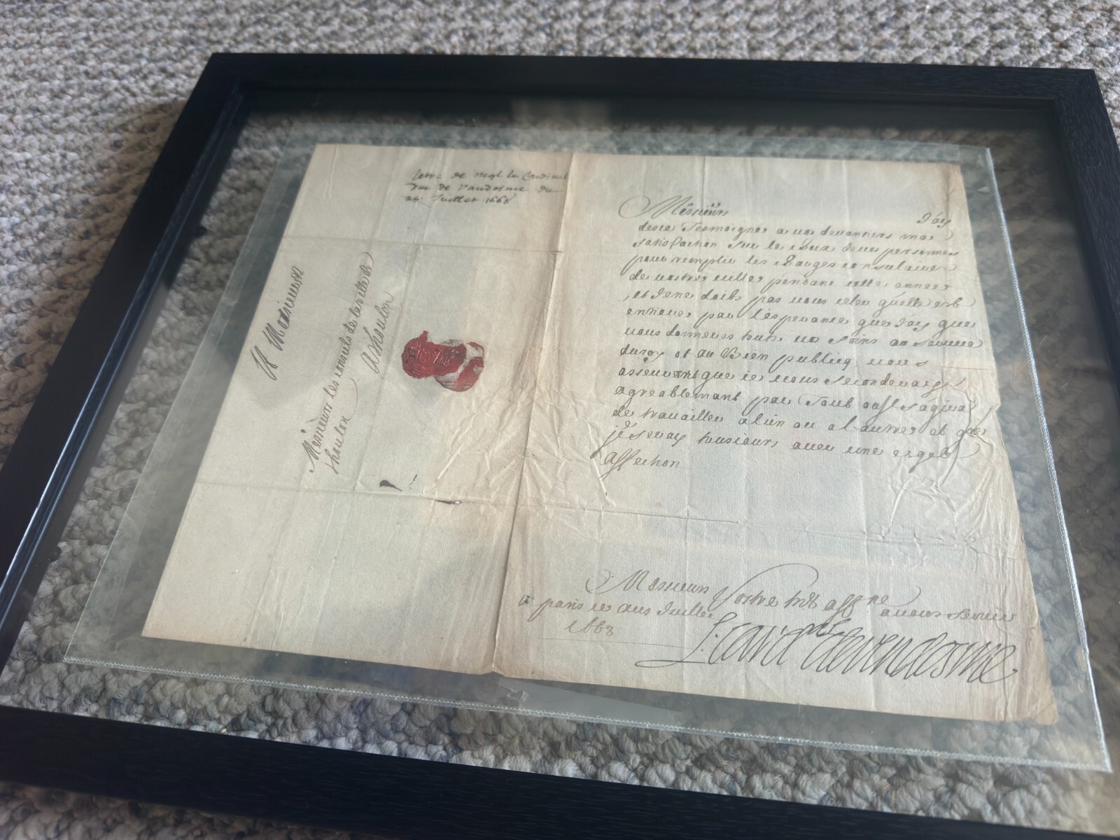 Louis de Bourbon,Letter Signed Louis de Bourbon,Letter Signed