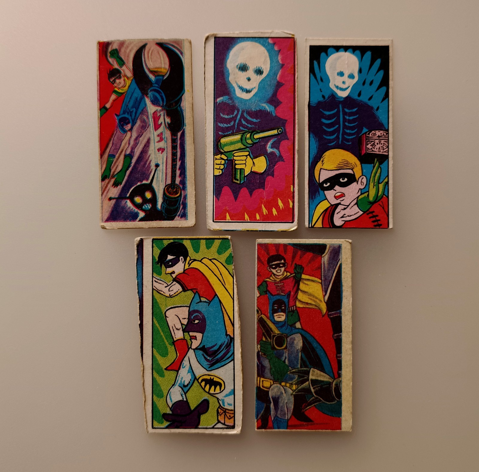 Batman Vintage Menko card 1960\'s Lot 5 cards  Japanese