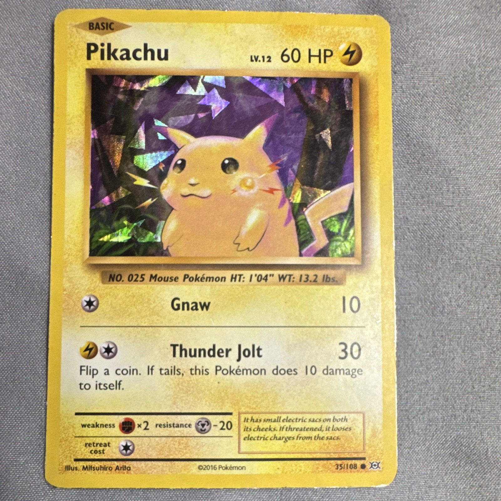 Pokémon 2016 XY Evolutions Pikachu 35/108 Holo English Arita