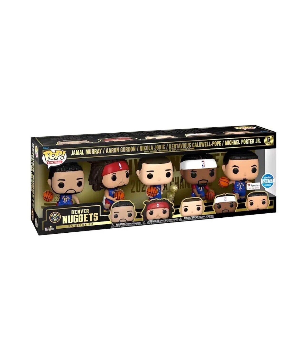 FUNKO POP DENVER NUGGETS 2023 NBA FINALS CHAMPIONS 5 PACK 🚀 SHIPS TODAY/ASAP 🚀