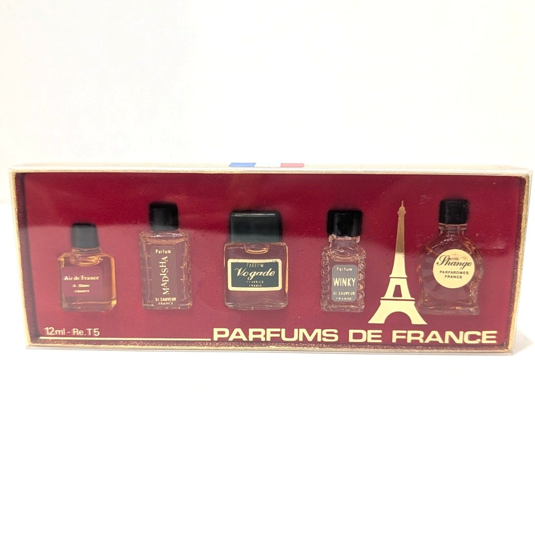 Vtg 1980s Parfums De France 5 Mini Perfume Box Set 12ml Charrier Sealed