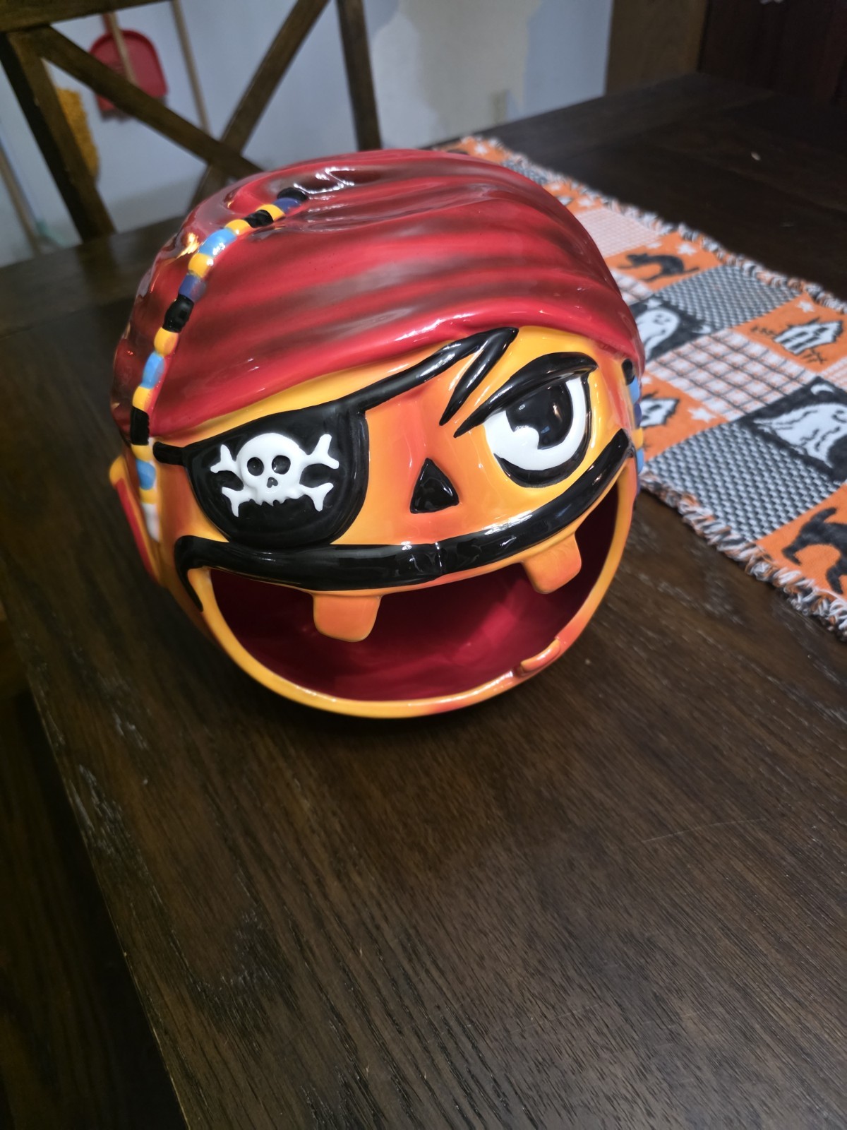 Member\'s Mark Halloween Ceramic Pirate Candy Bowl New Member\'s Mark Halloween Ceramic Pirate Candy Bowl New