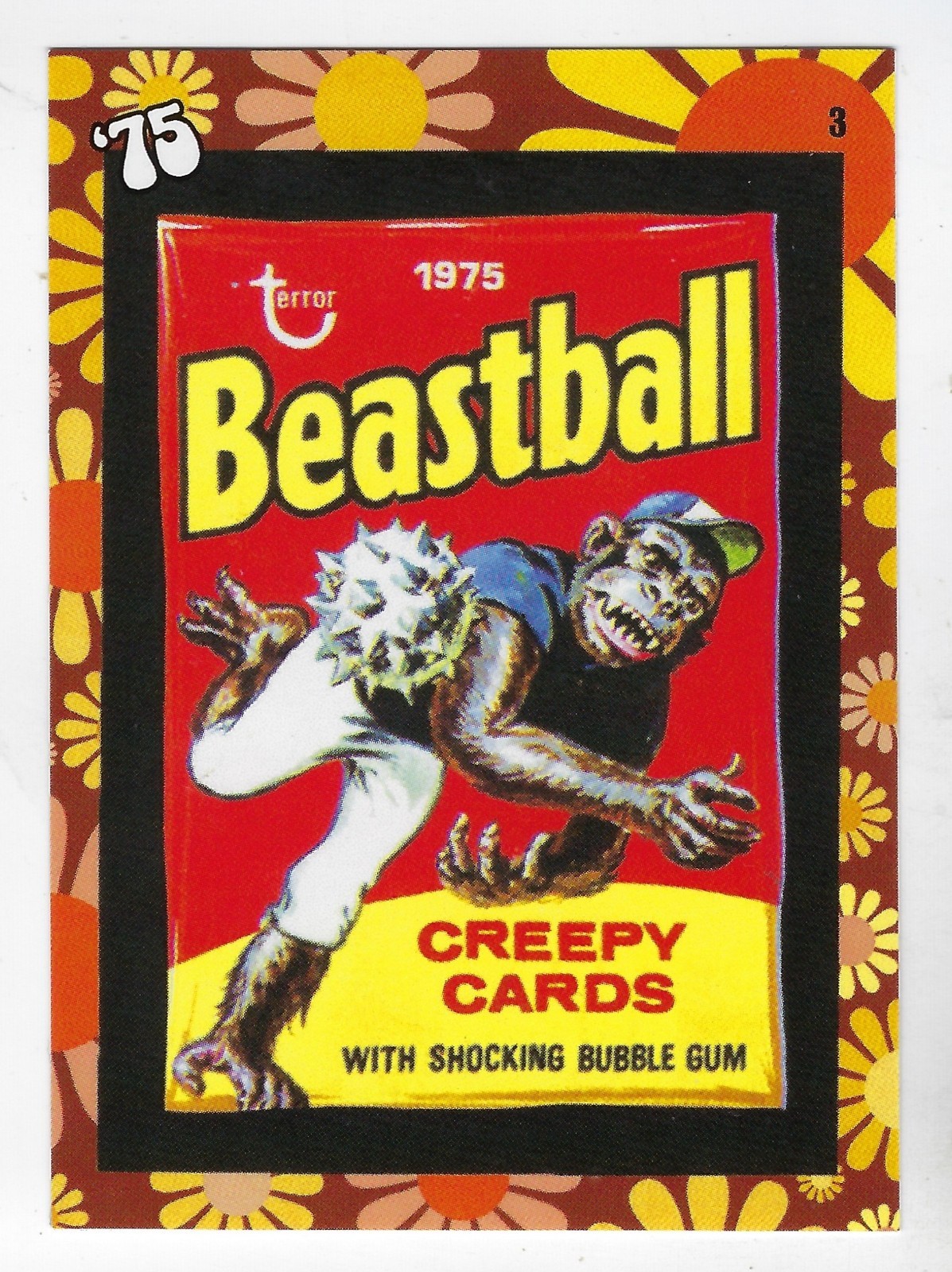 2025 Wacky Packages ANS All-New Series FLASHBACK To \'75 Card #3 BEASTBALL nm+