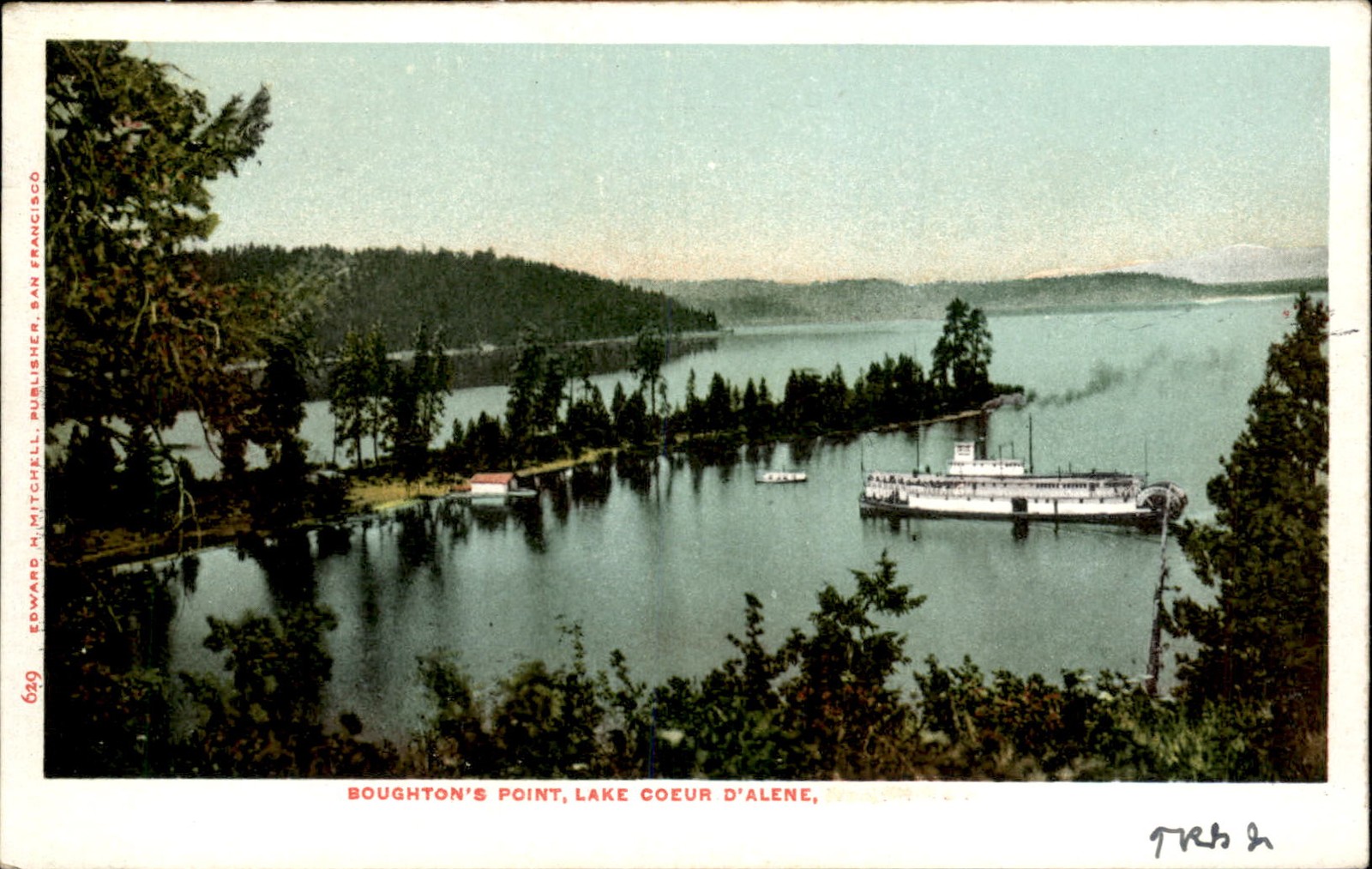 Lake Coeur d'Alene ID Boughton's Point c1900s-10s Vintage Postcard