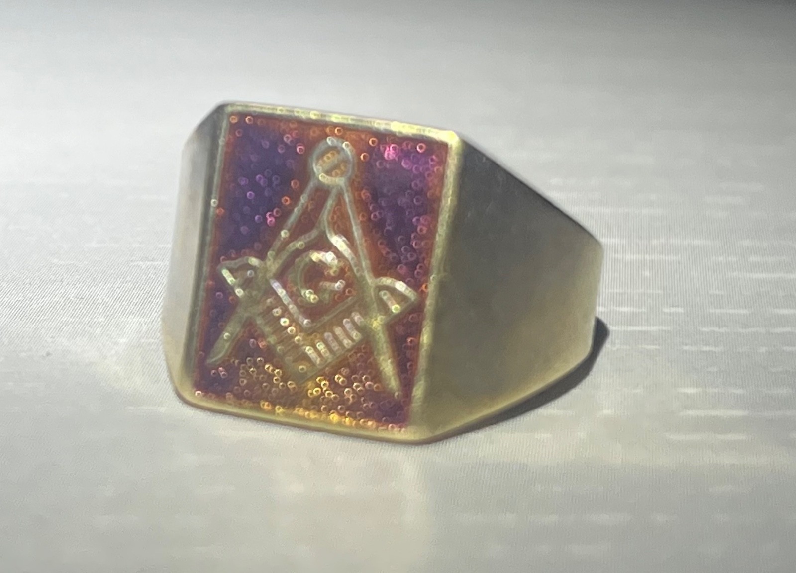 Vintage 10k Yellow Gold Masonic Signet Ring 
