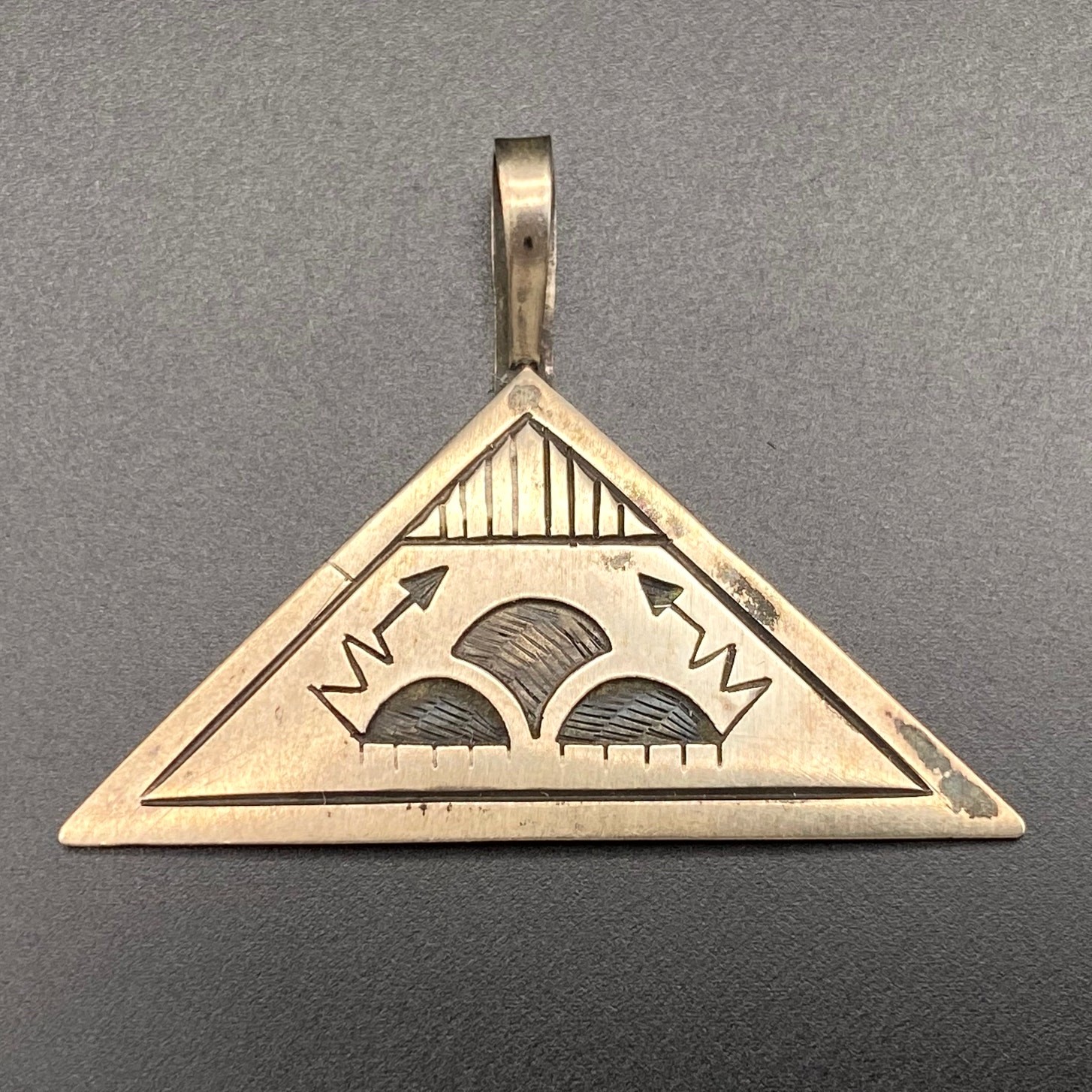 Vintage Hopi Jesse Josytewa Native Thunder Raincloud Sterling Silver Pendant