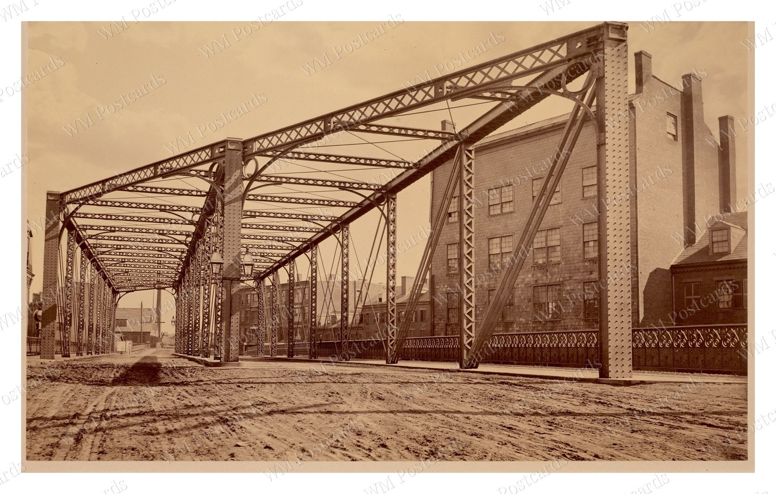 Boston South Boston 1882 Broadway Bridge B&A Railroad Standard Postcard
