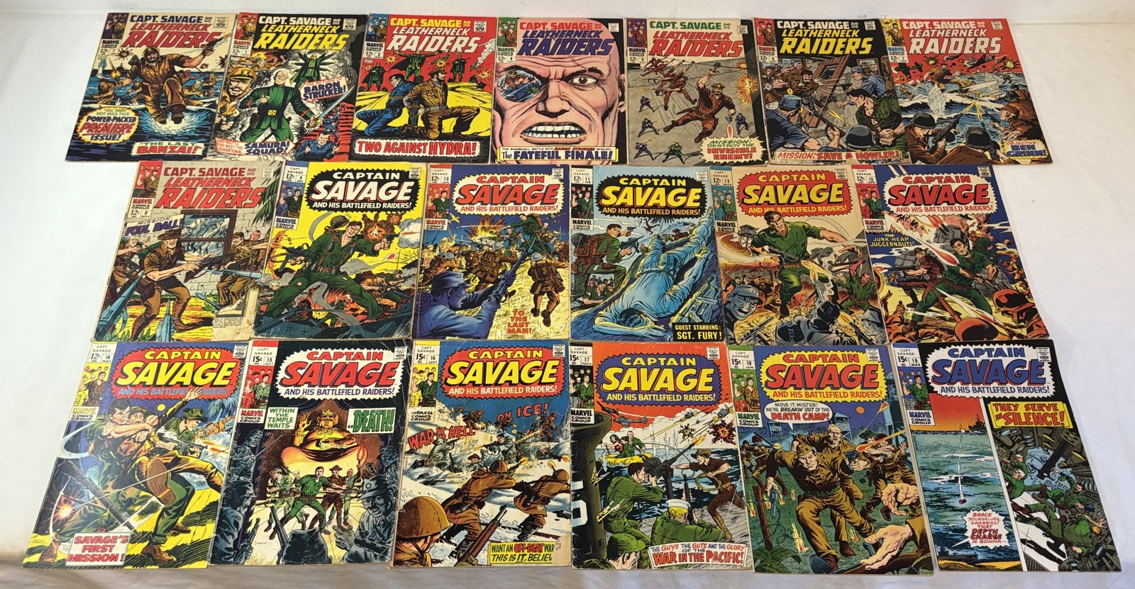 Marvel CAPTAIN SAVAGE #1 2 3 4 5 6 7 8 9 10 11 12 13 14 15 16 17 18 19~ FULL SET
