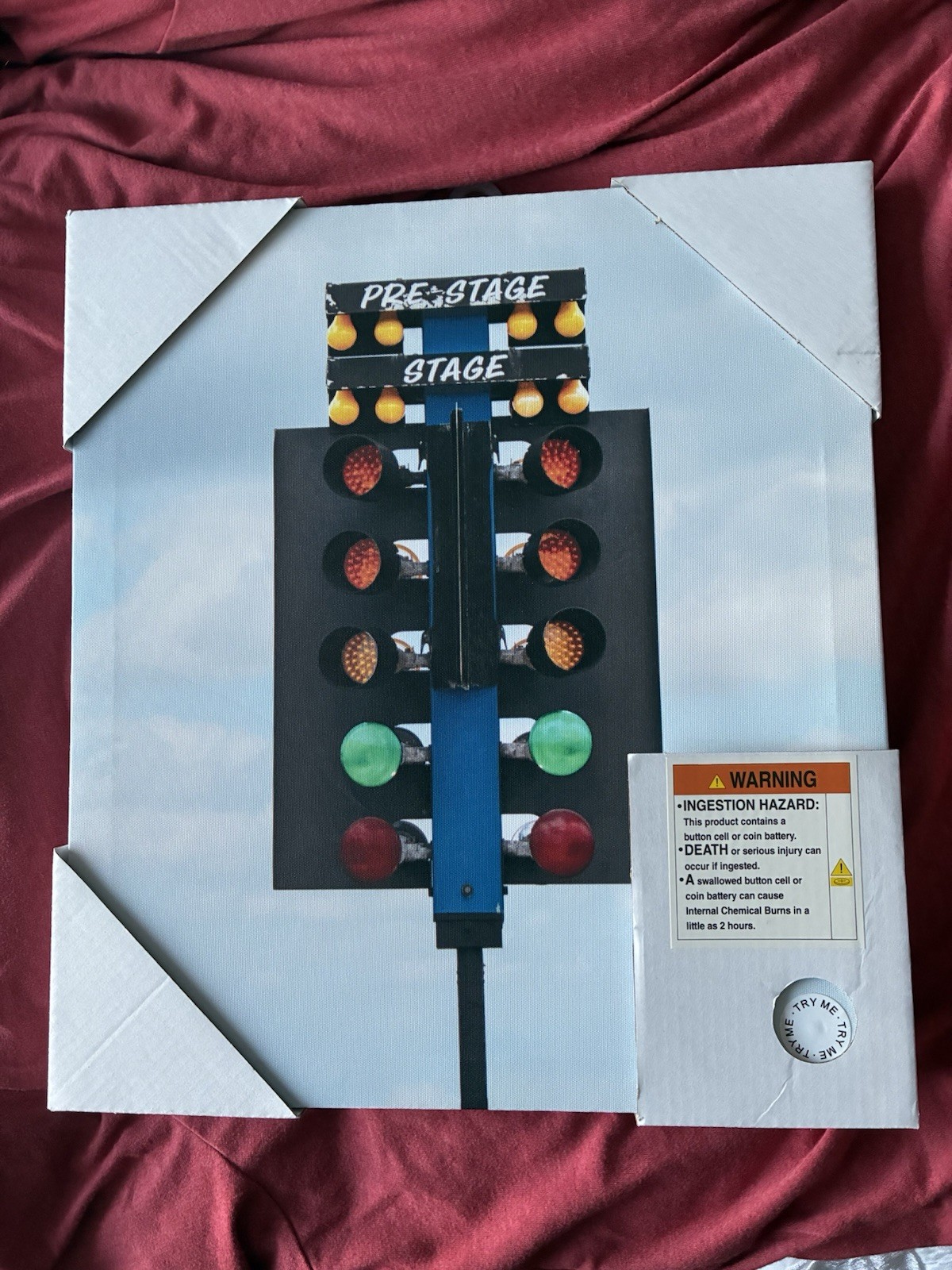 Drag Racing Sign With Working Lights It Takes 2 Double AA Batteries
