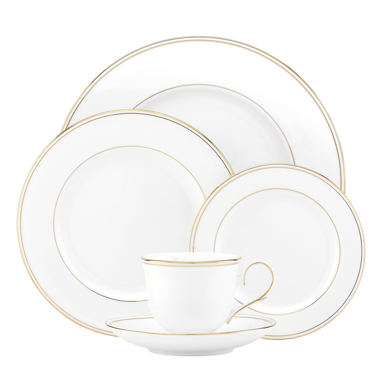 Lenox Federal Gold Bone China 5 Piece Place Setting, White - 100191602 Lenox Federal Gold Bone China 5 Piece Place Setting, White - 100191602