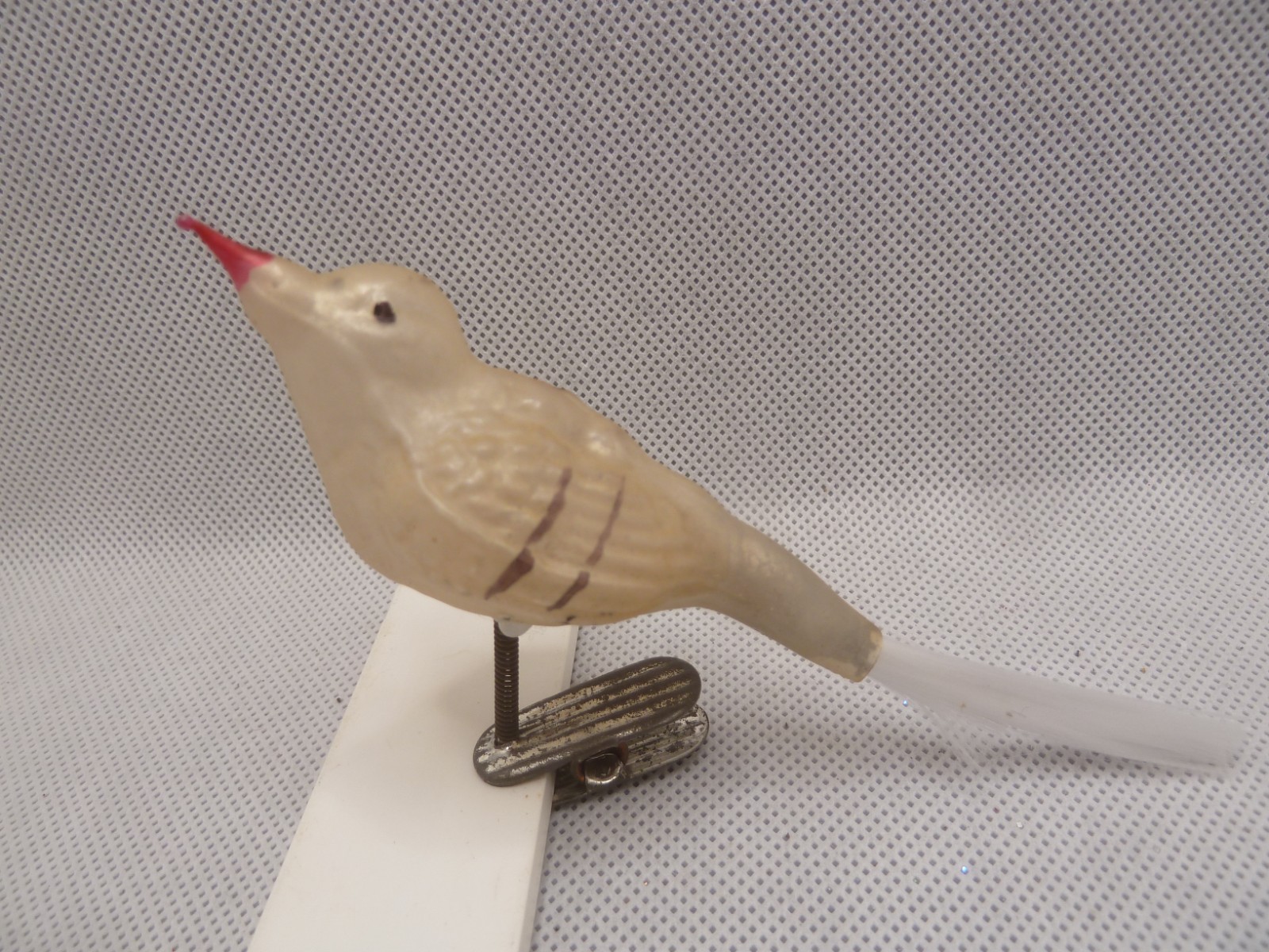 5 Vintage Glass Bird Clip On Christmas Tree Ornament 3- 4” Long