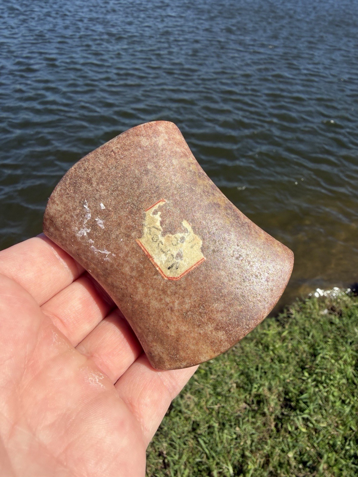Rare Native American Drilled Illinois Hourglass Bannerstone 