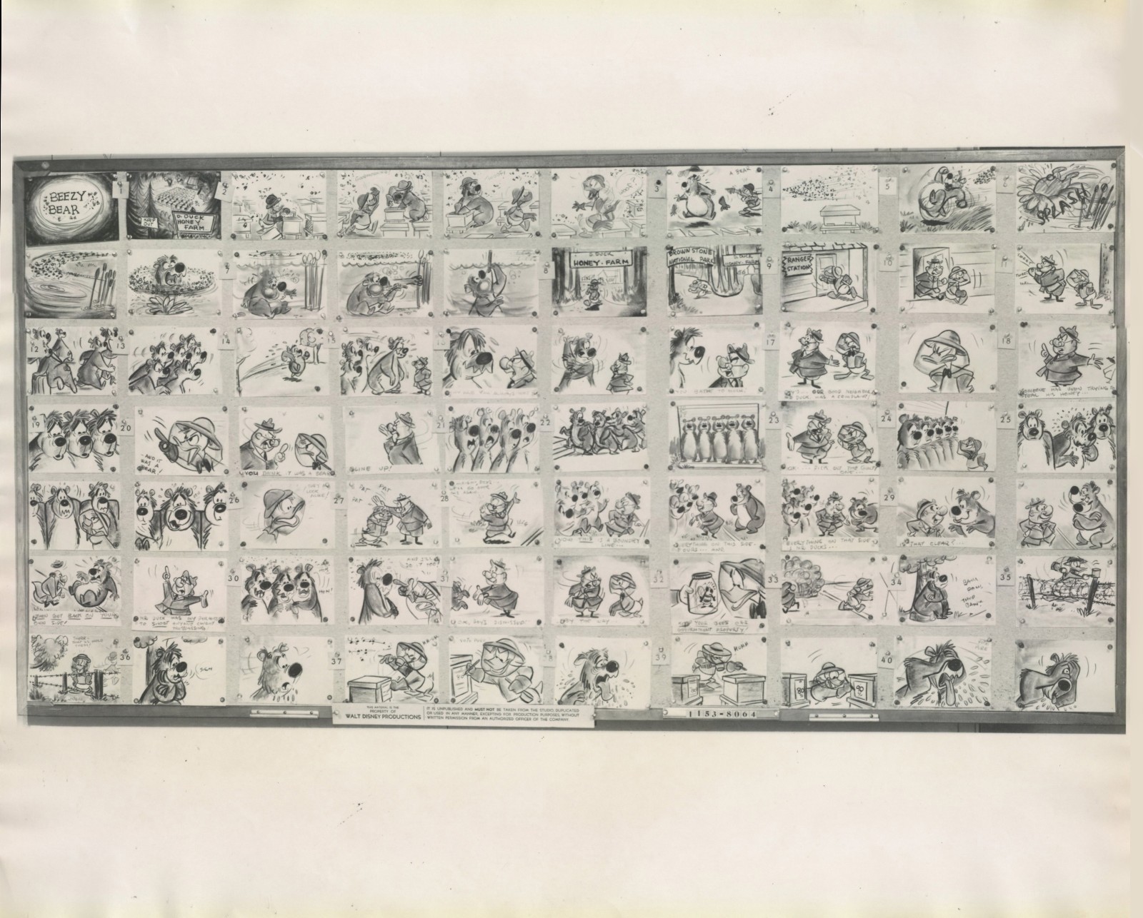 Disney:Breezy Bear/Donald Duck-Original Oversized Stat Model Sheet-1955