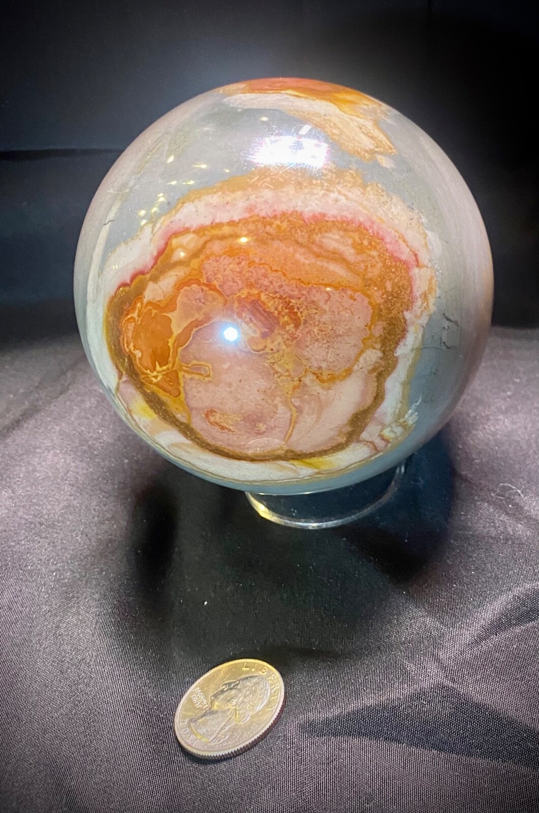3.75” Large Polychromate Desert Jasper Sphere 2lb 9.6oz (1.180kg)