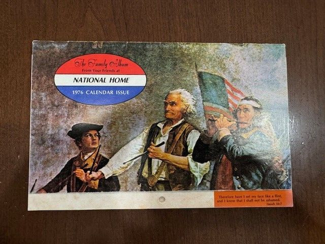 1976 National Home Bicentennial  Wall Calendar.