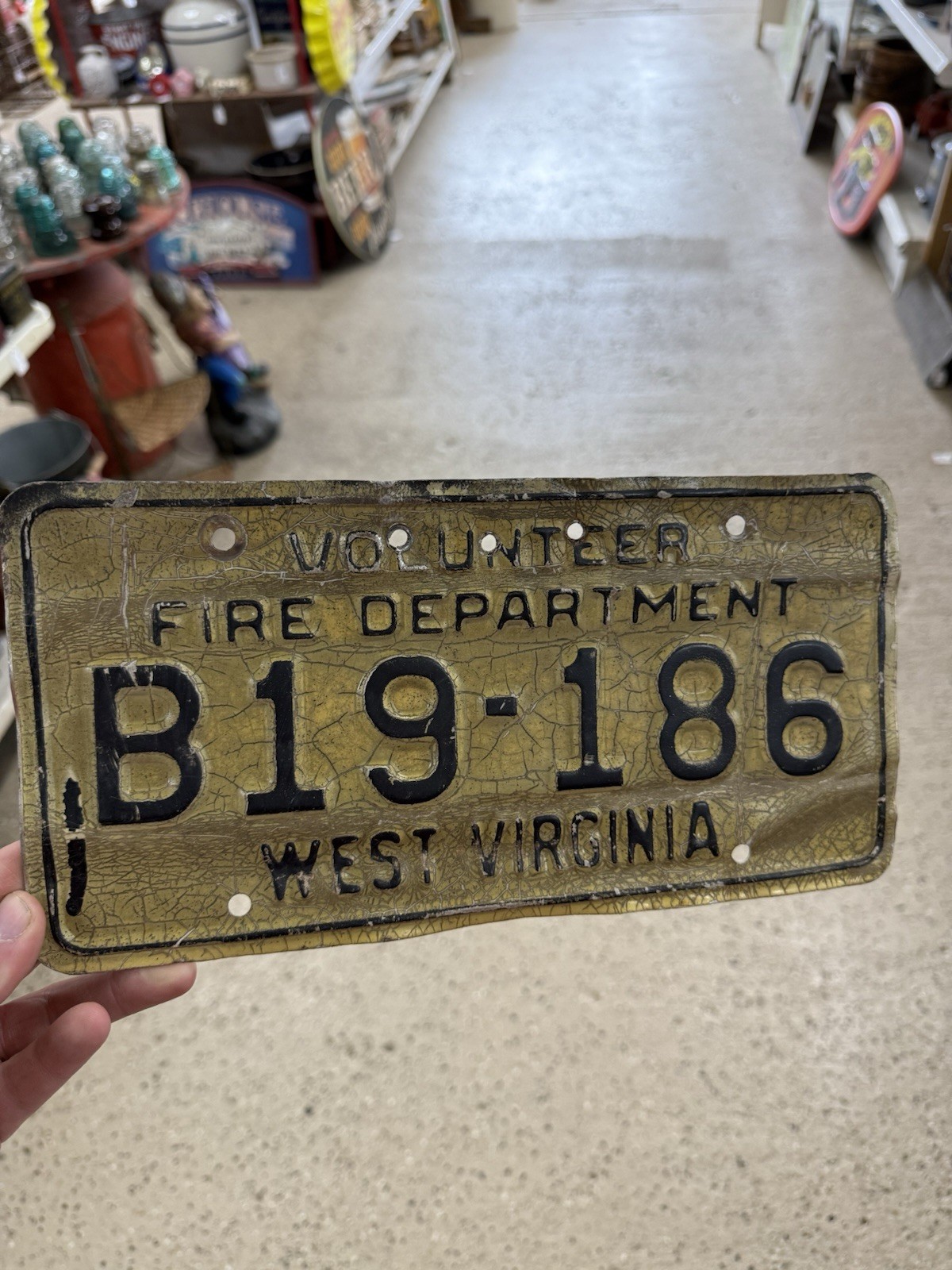 Vintage West Virginia WV Volunteer Fire Department License Plate HTF Nice Vintage West Virginia WV Volunteer Fire Department License Plate HTF Nice