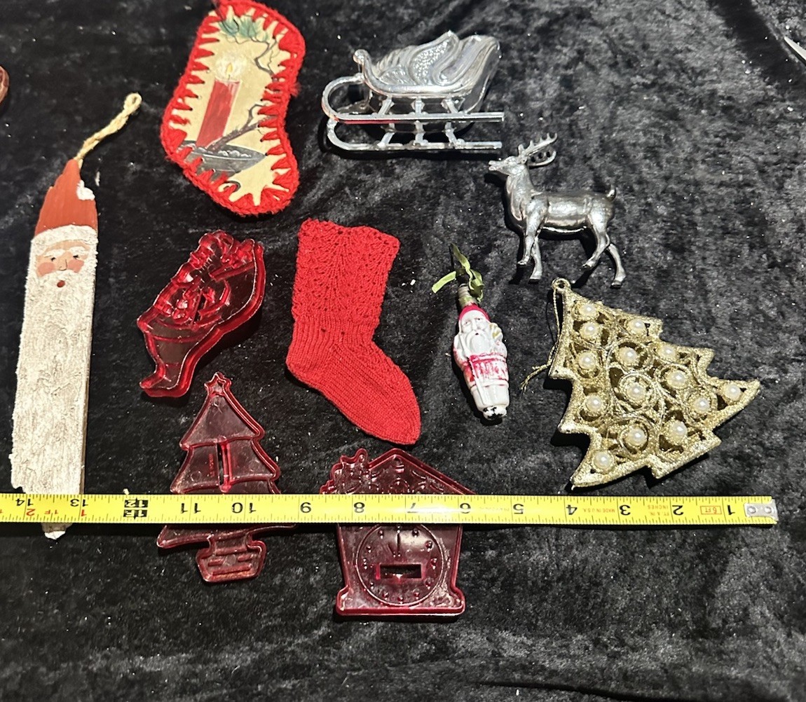 Vintage Christmas Holiday Ornament Lot Plastic Angel, Stocking Vintage Christmas Holiday Ornament Lot Plastic Angel, Stocking
