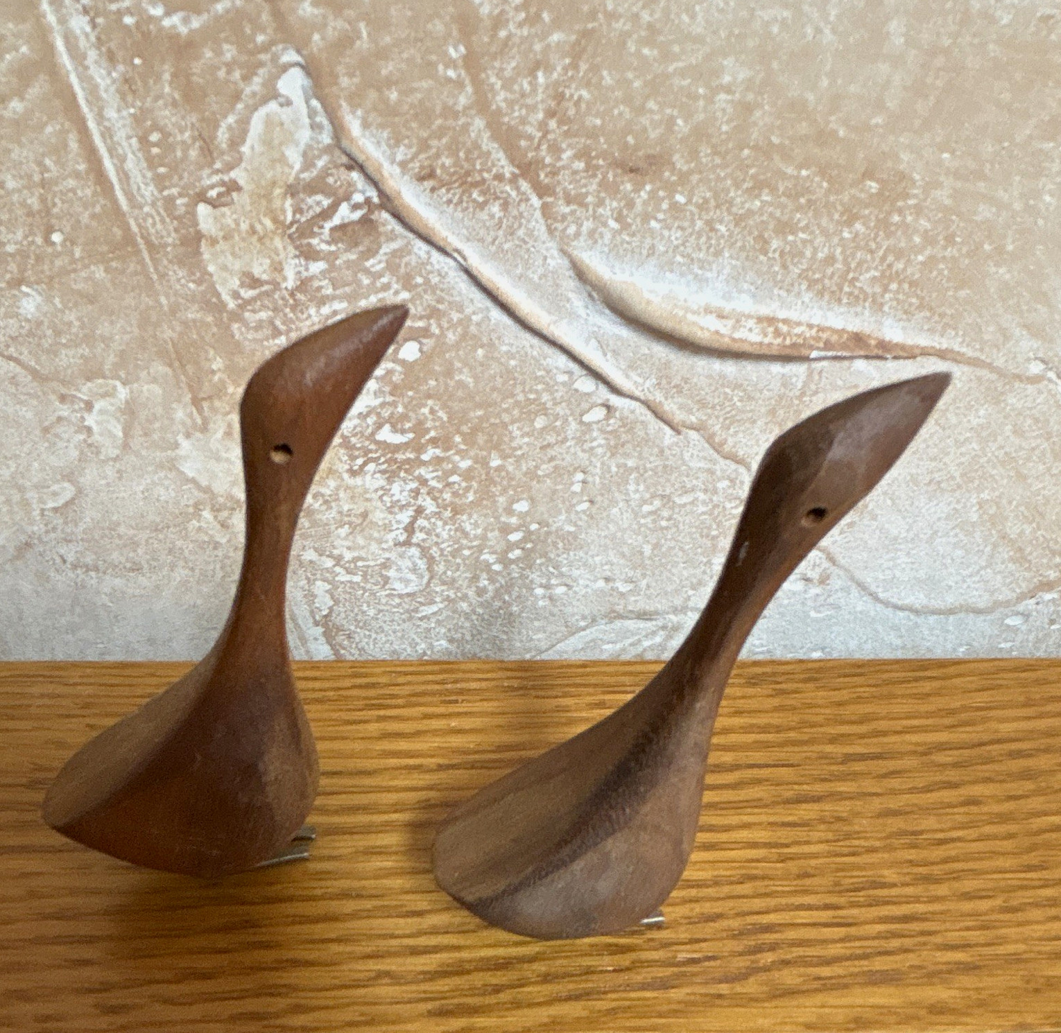 MCM 2-Piece Wood & Metal Feet Goose SET by Jacob Hermann from Denmark