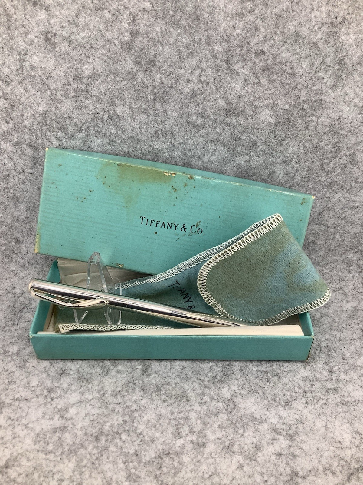 💎 Vtg Tiffany and Co Elsa Peretti Teardrop Sterling Silver Pen w/ Box& Pouch