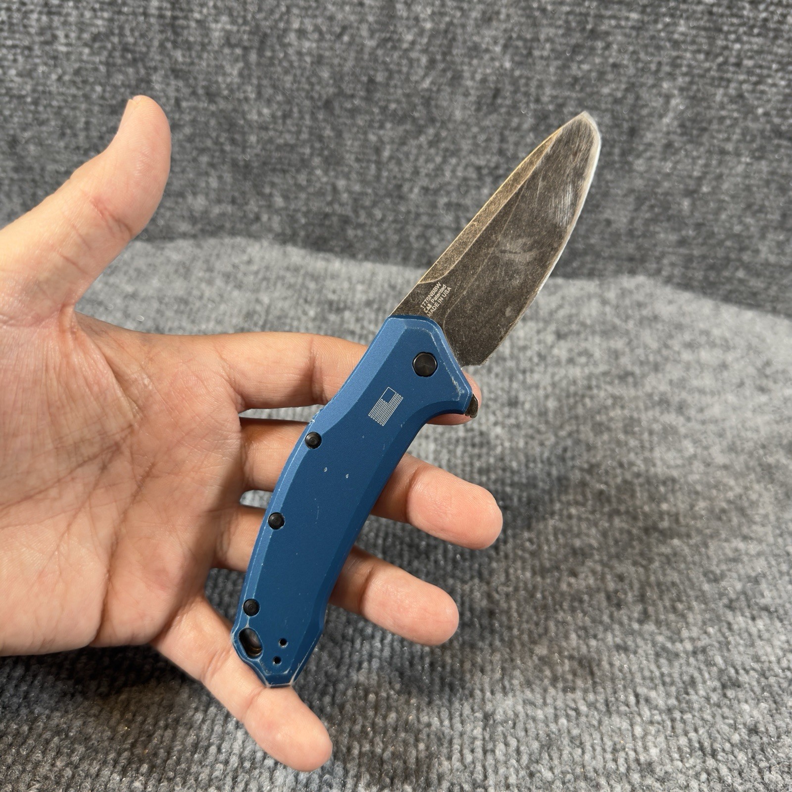 Kershaw Knife Blue 1776NBBW Liner lock Folding EDC Assisted Open Drop Point EUC Kershaw Knife Blue 1776NBBW Liner lock Folding EDC Assisted Open Drop Point EUC