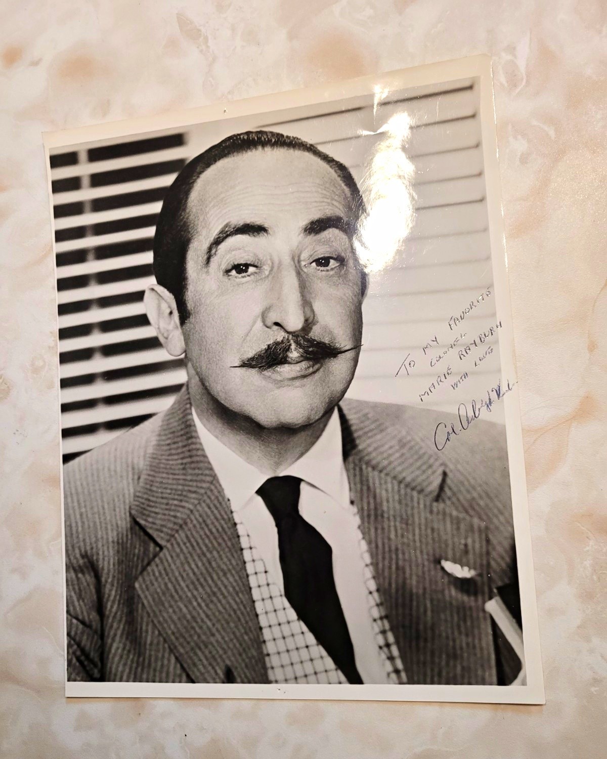 Vintage Adolphe Menjou Signed Photo Autograph Inscribed Col Movie Star Portrait