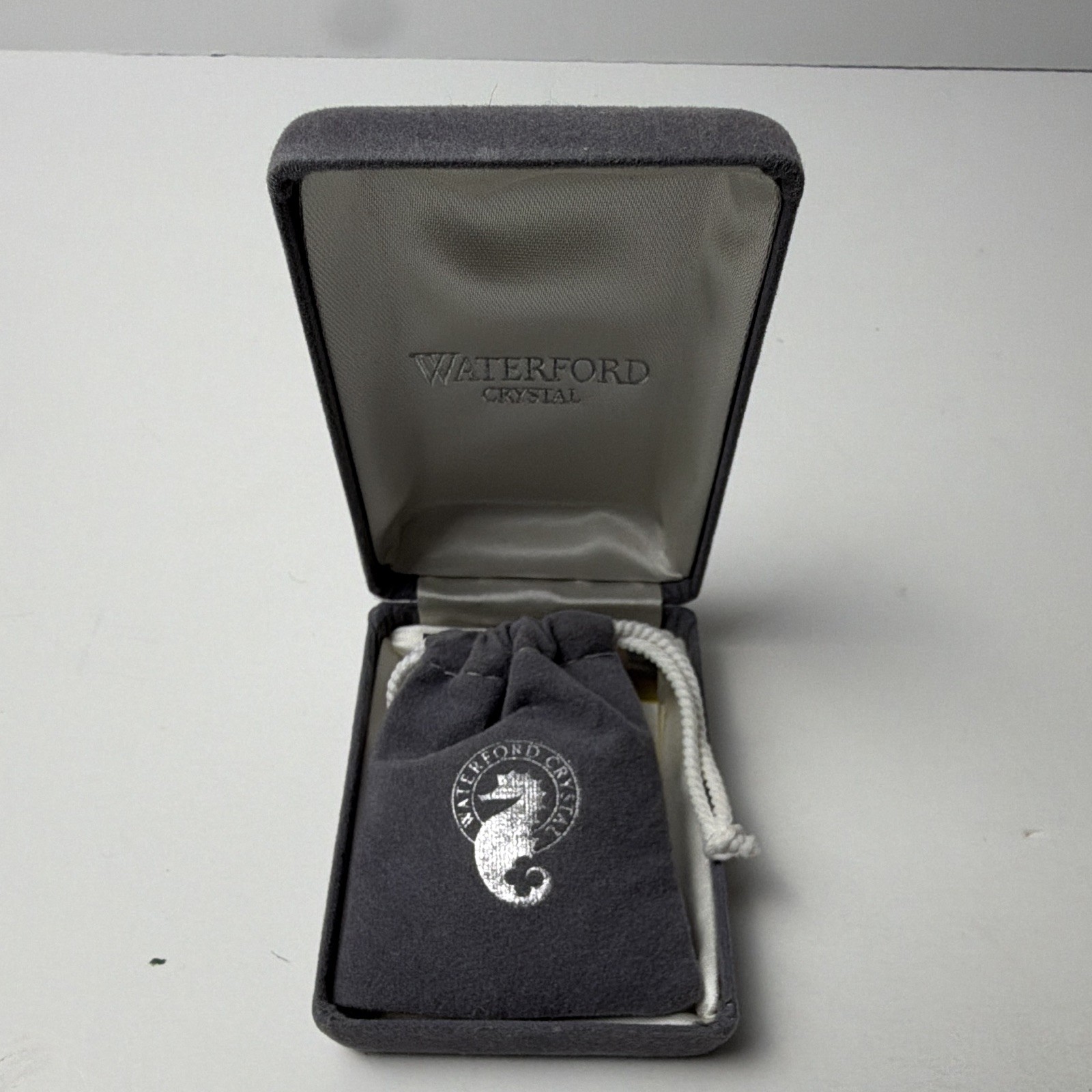 Waterford Crystal Cross Pendant Necklace w/ Chain in Box & Pouch Christianity
