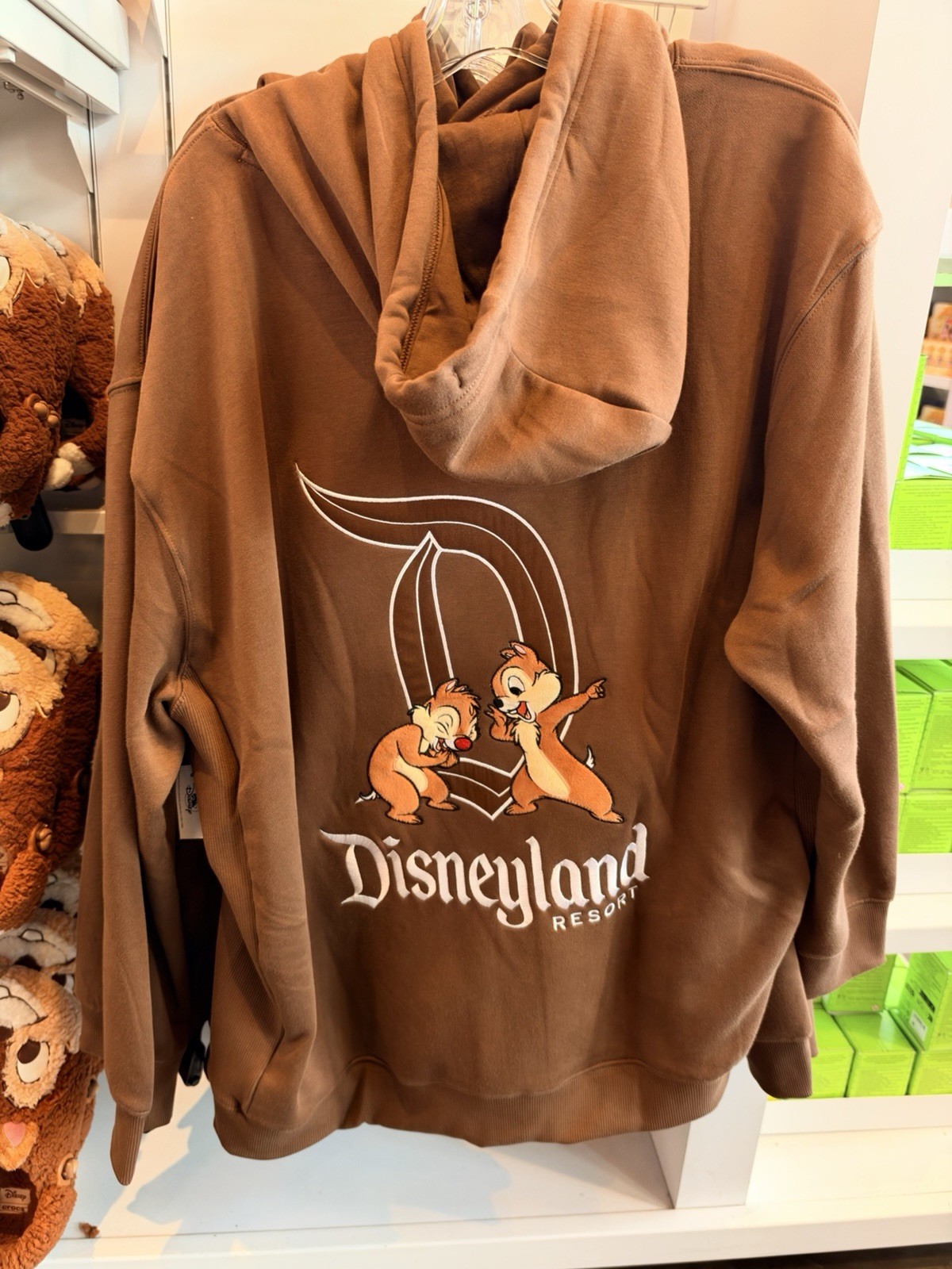 NWT 2026 Disneyland Classic D Chip & Dale Brown Pullover Hoodie Multiple Sizes