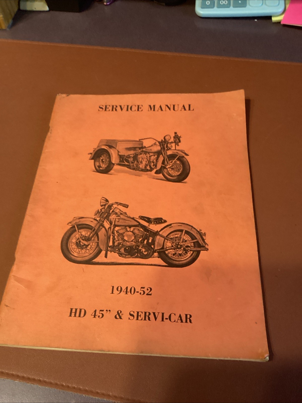 Vintage Harley Davidson 1940-52 HD 45” & Servi Car Service Manual