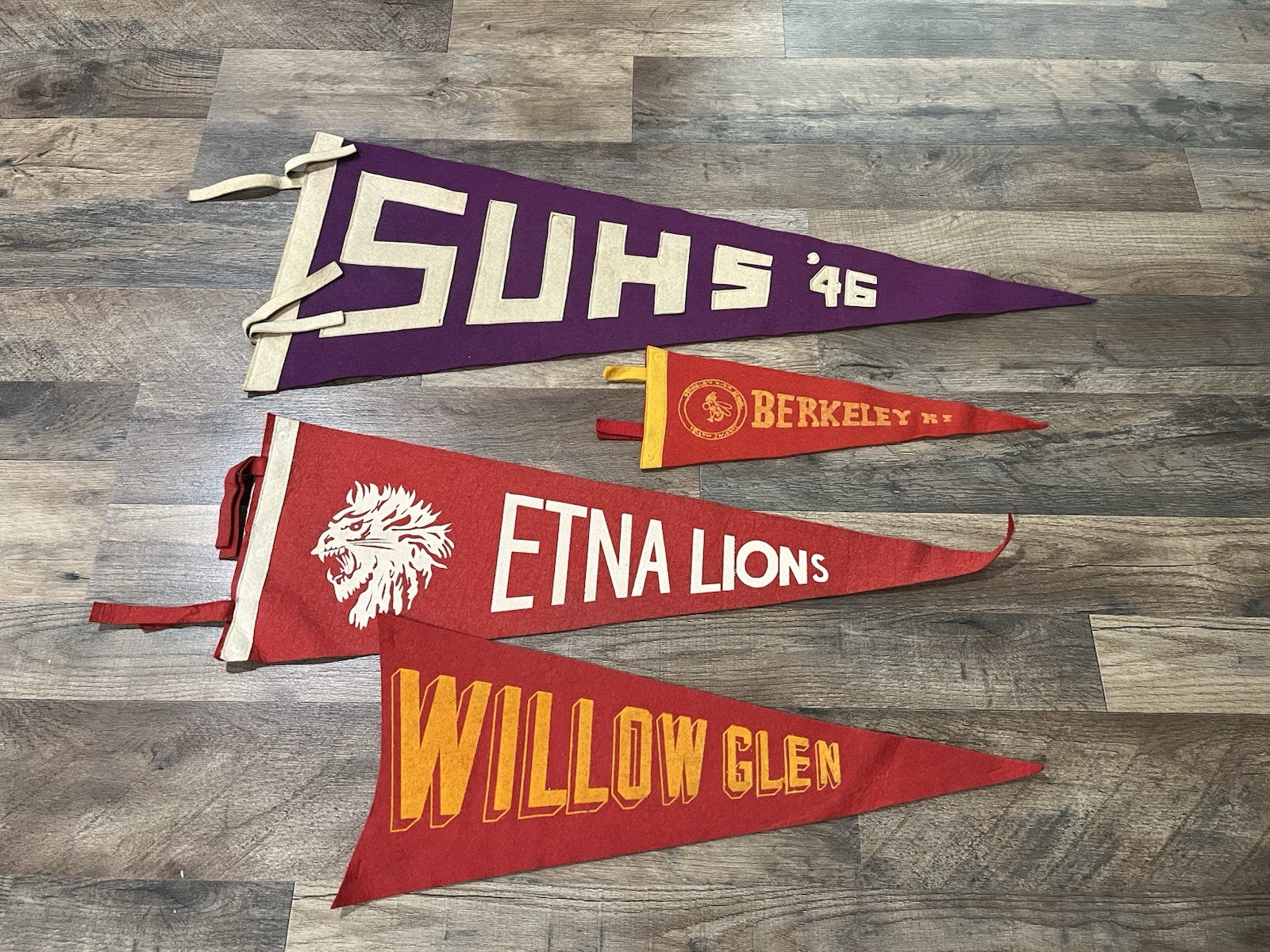 Vintage California High School Pennant Lot Etna Lions Berkeley SUHS Willow Glen Vintage California High School Pennant Lot Etna Lions Berkeley SUHS Willow Glen