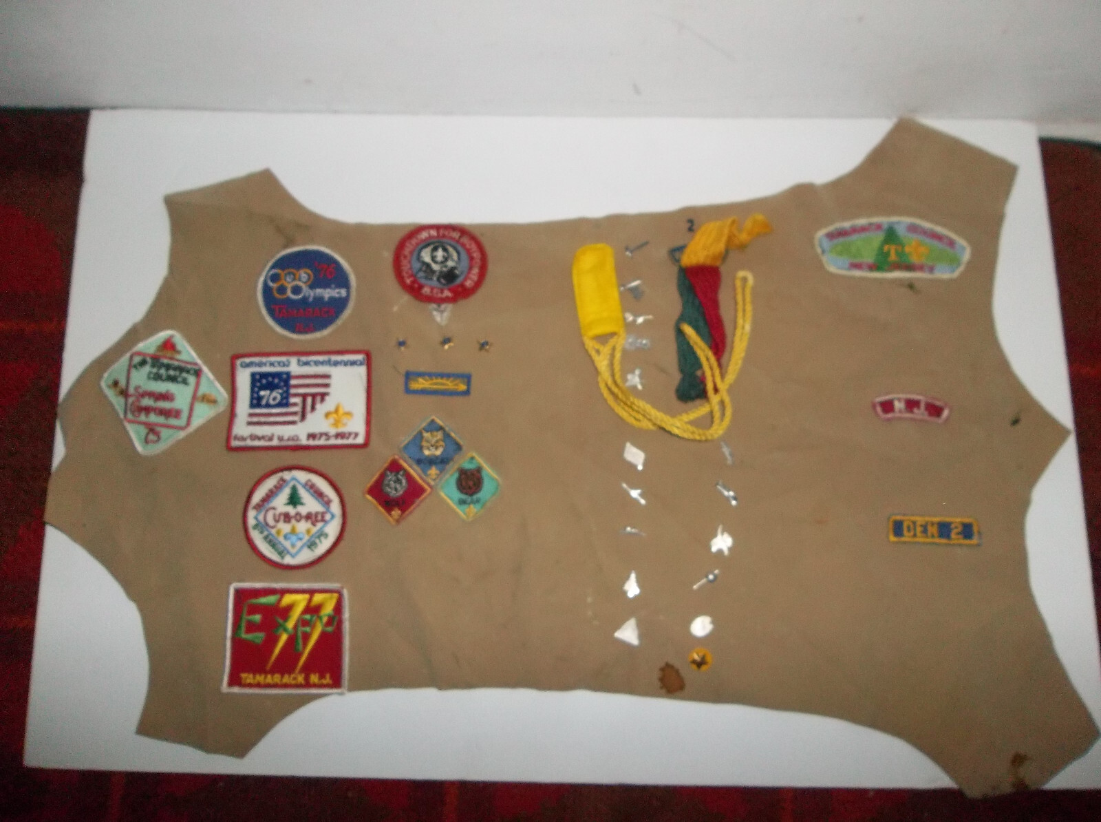 Vintage Boy Scout & Cub Scout Sash with Patches and Pins 1970\'s Tamarack