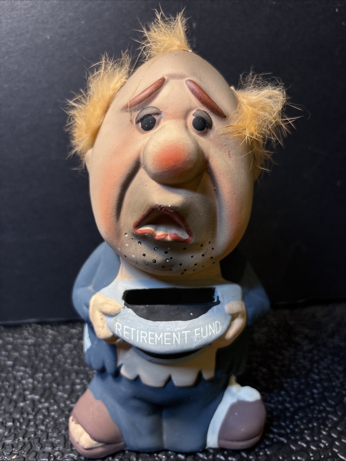 VTG 1960’s Old Man Retirement Fund Bank Japan Ceramic Chalk Ware Humor Great Con VTG 1960’s Old Man Retirement Fund Bank Japan Ceramic Chalk Ware Humor Great Con
