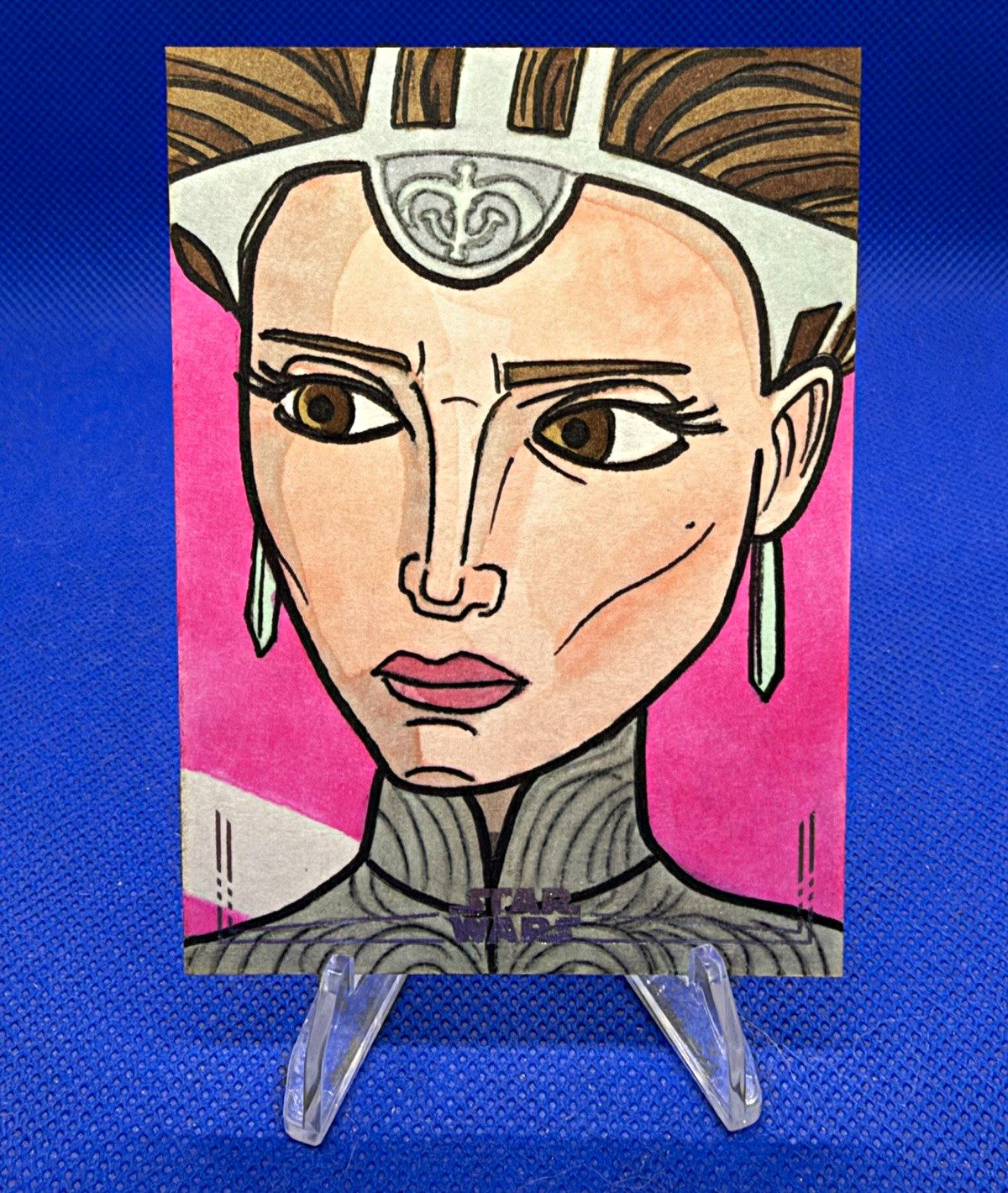 2026 Topps Star Wars Galaxy Padmé Amidala - Artist Sketch Auto 1/1 Gribbon