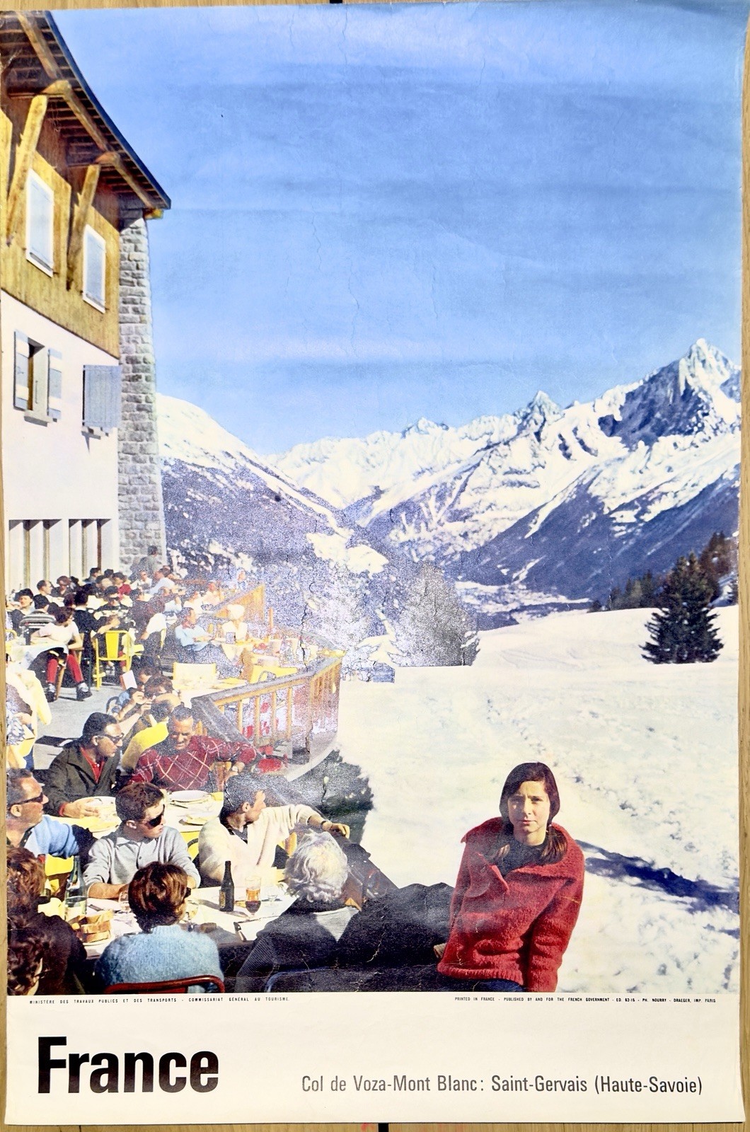 Original Mont-Blanc Saint-Gervais 1962 Tourist Poster - Alps France 40×60