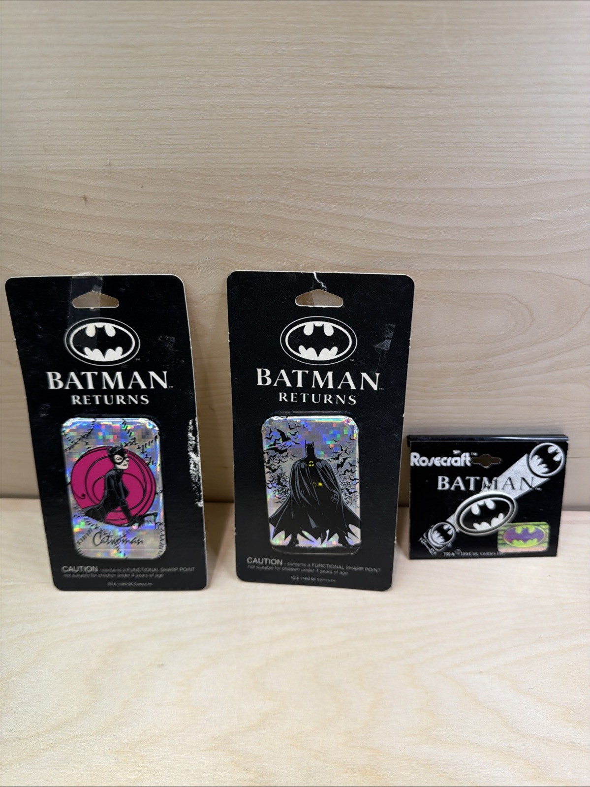 Batman Mixed  VTG Collectible Lot New Keychains, Stamps, Buttons, Pencils, MORE