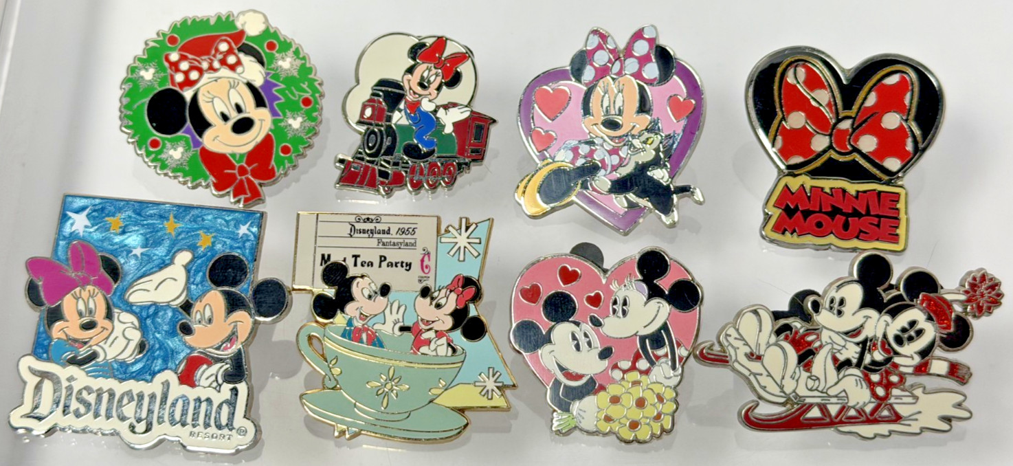 Disney Pin Lot 8 Minnie Mouse Mickey LE 2400 Limited Release Dateline 1955