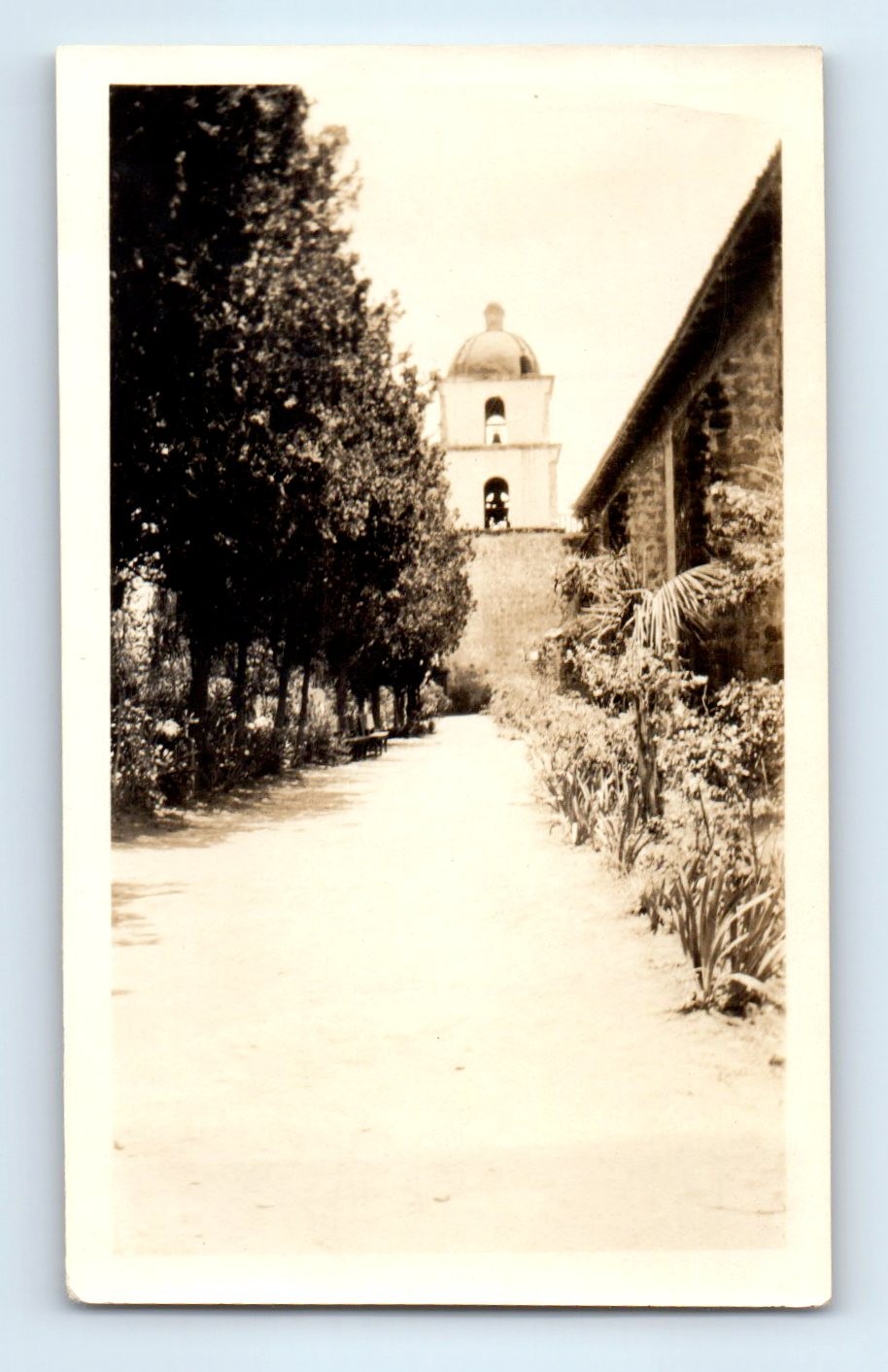 Old Vintage Photo SANTA BARBARA MISSION CALIFORNIA ANTIQUE SNAPSHOT PICTURE