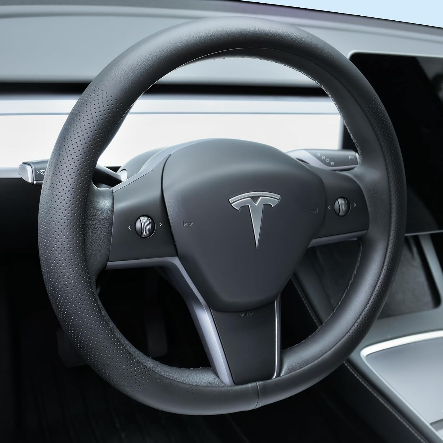 Nappa Leather Steering Wheel Cover Compatible with Tesla Model 3/Y 2016-2025 202