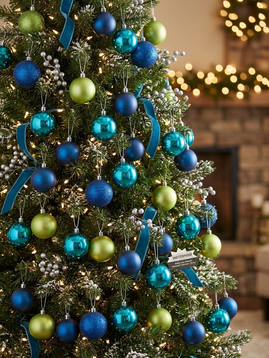 Hobby Lobby Peacock Christmas Ornament Bulbs Set - 50 Pieces