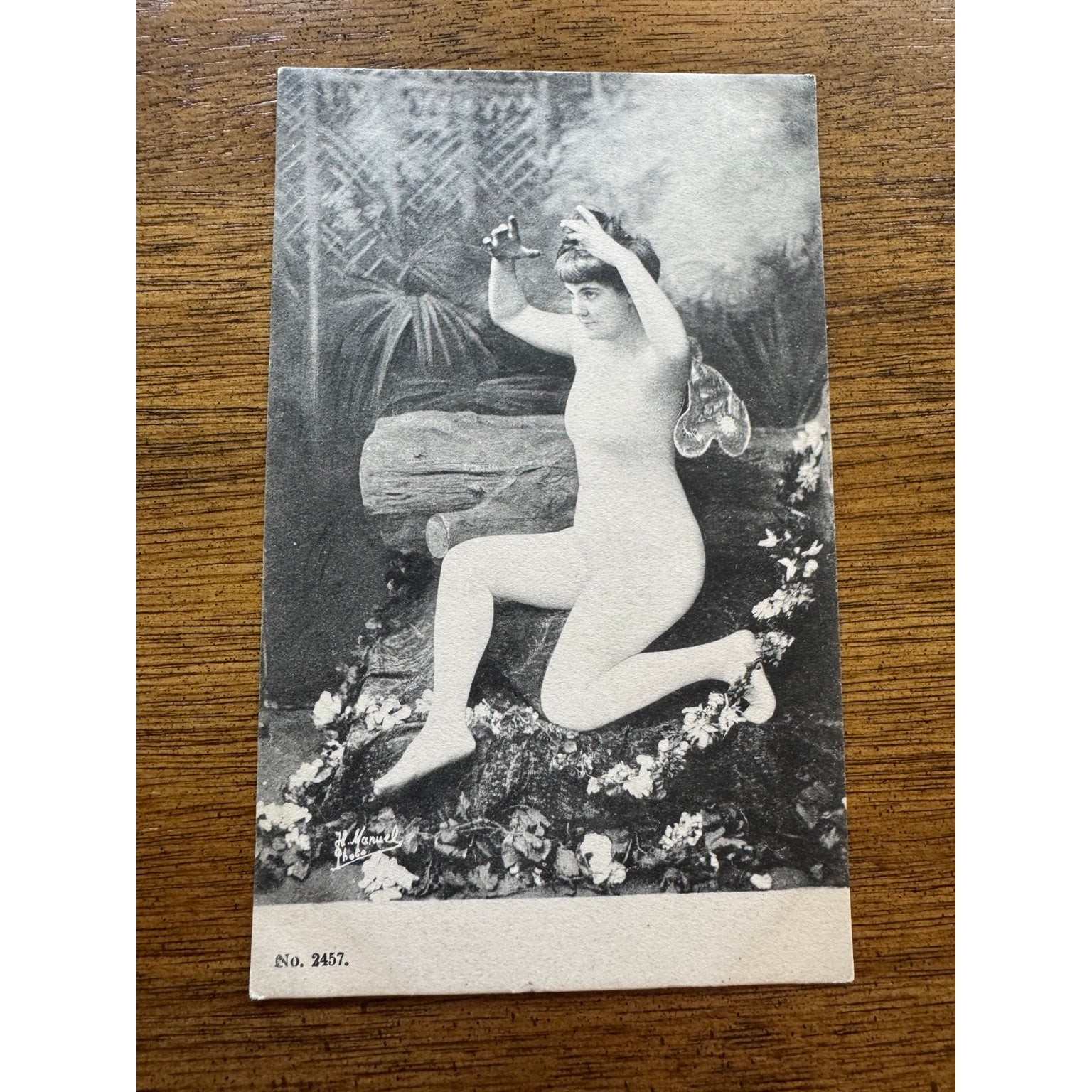 Vintage French A Noyer Nude Woman Flowers Postcard 2457