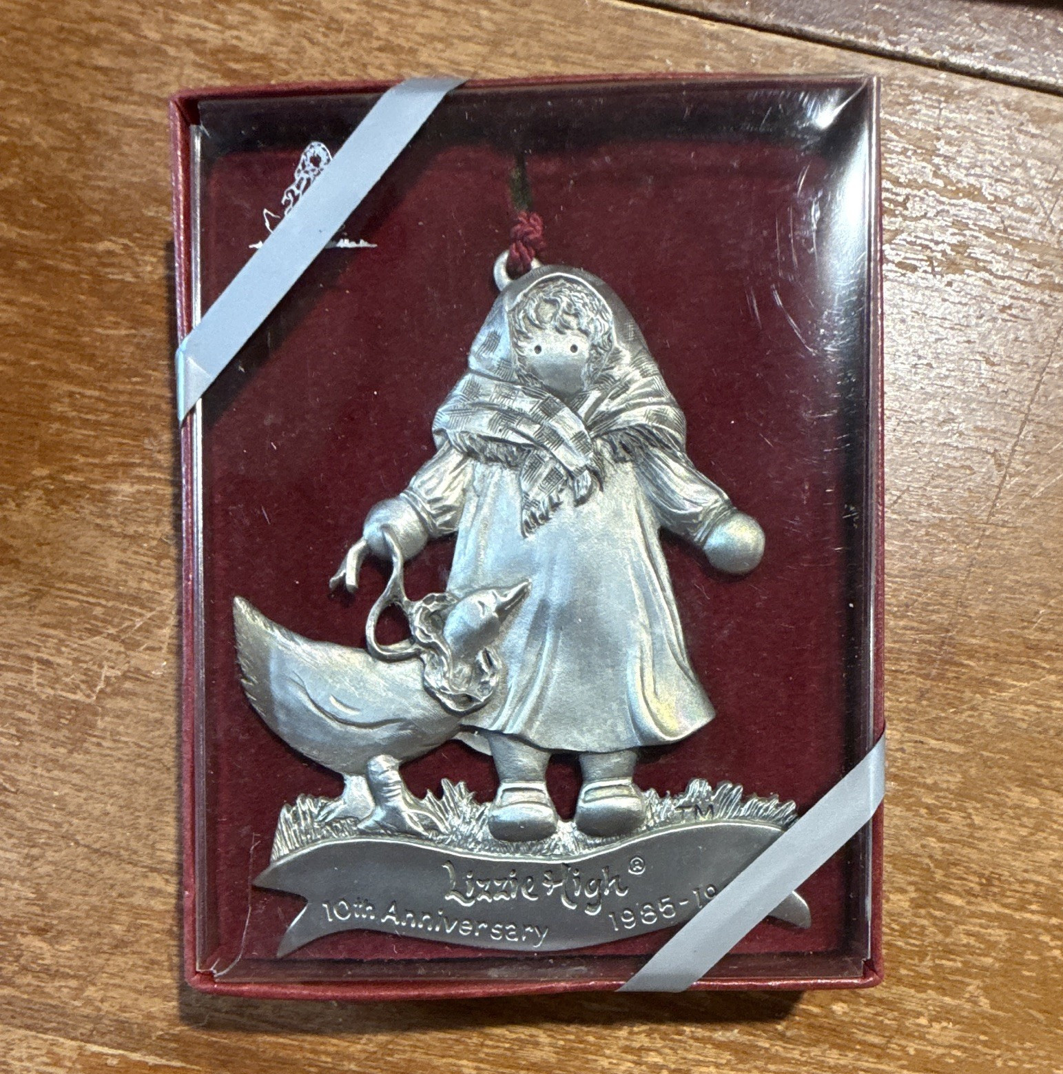 Vintage Lizzie High Collection Pewter Christmas Ornaments Lot of 5 w/ Boxes