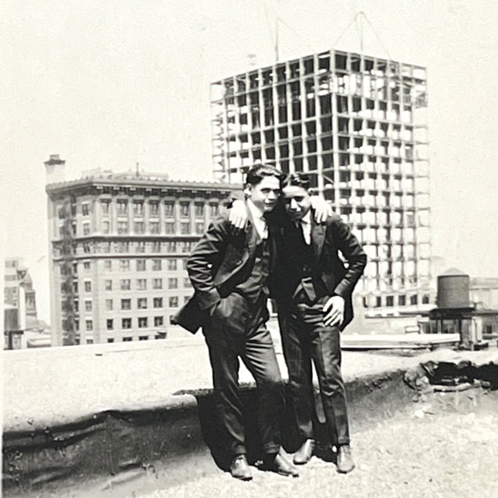 1930s Two Handsome Young Men Stylish Affectionate Gay Interest Snapshot Photo